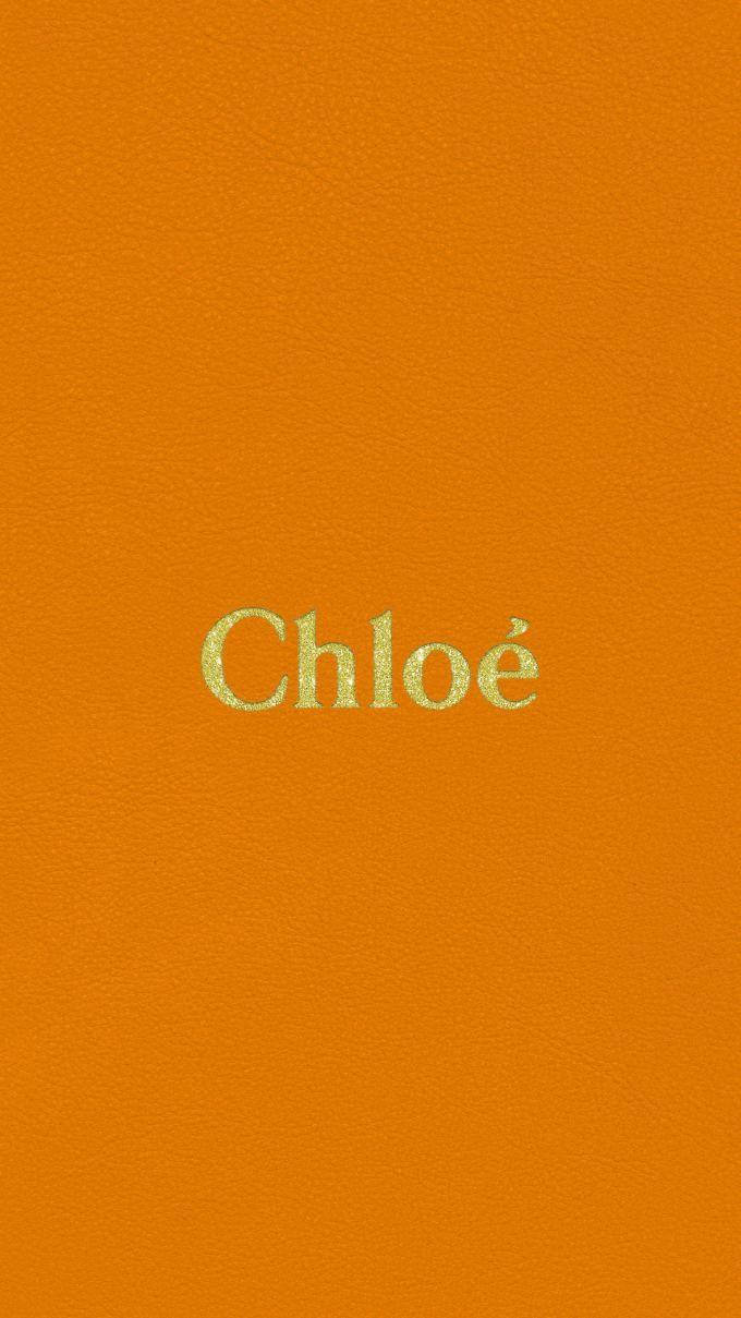 Chloe, orange textured background, gold foil lettering, SD Phone Wallpaper