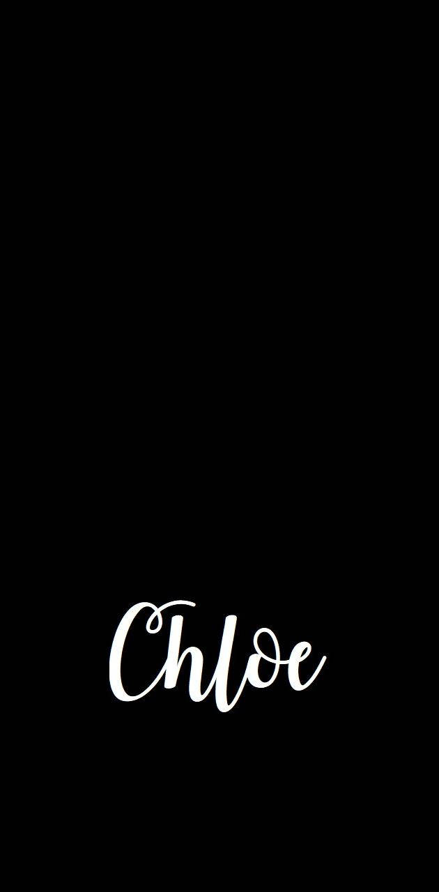 Chloe, black backdrop, white cursive, HD Phone Wallpaper