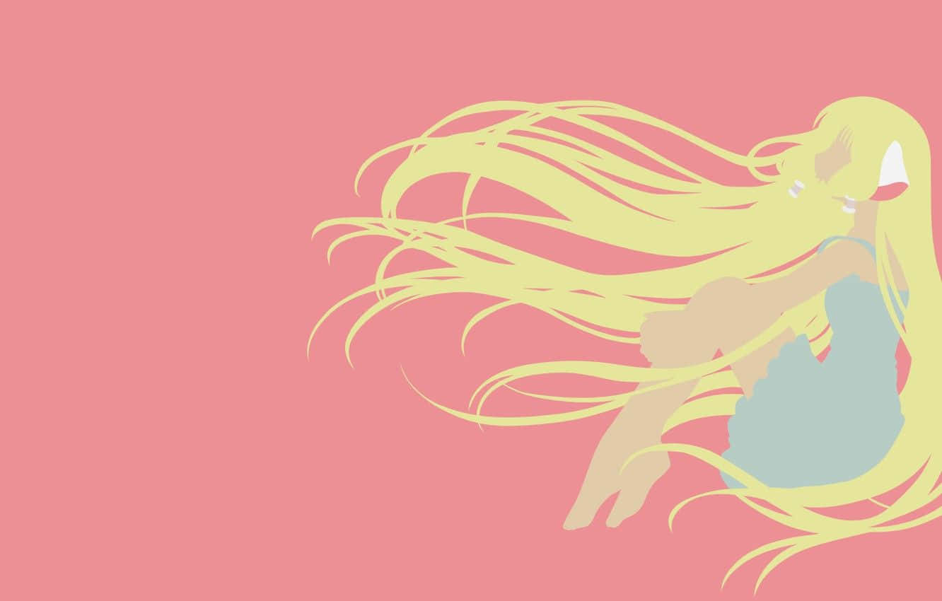 Chobits Chii, yellow hair, blue dress, HD Desktop Wallpaper