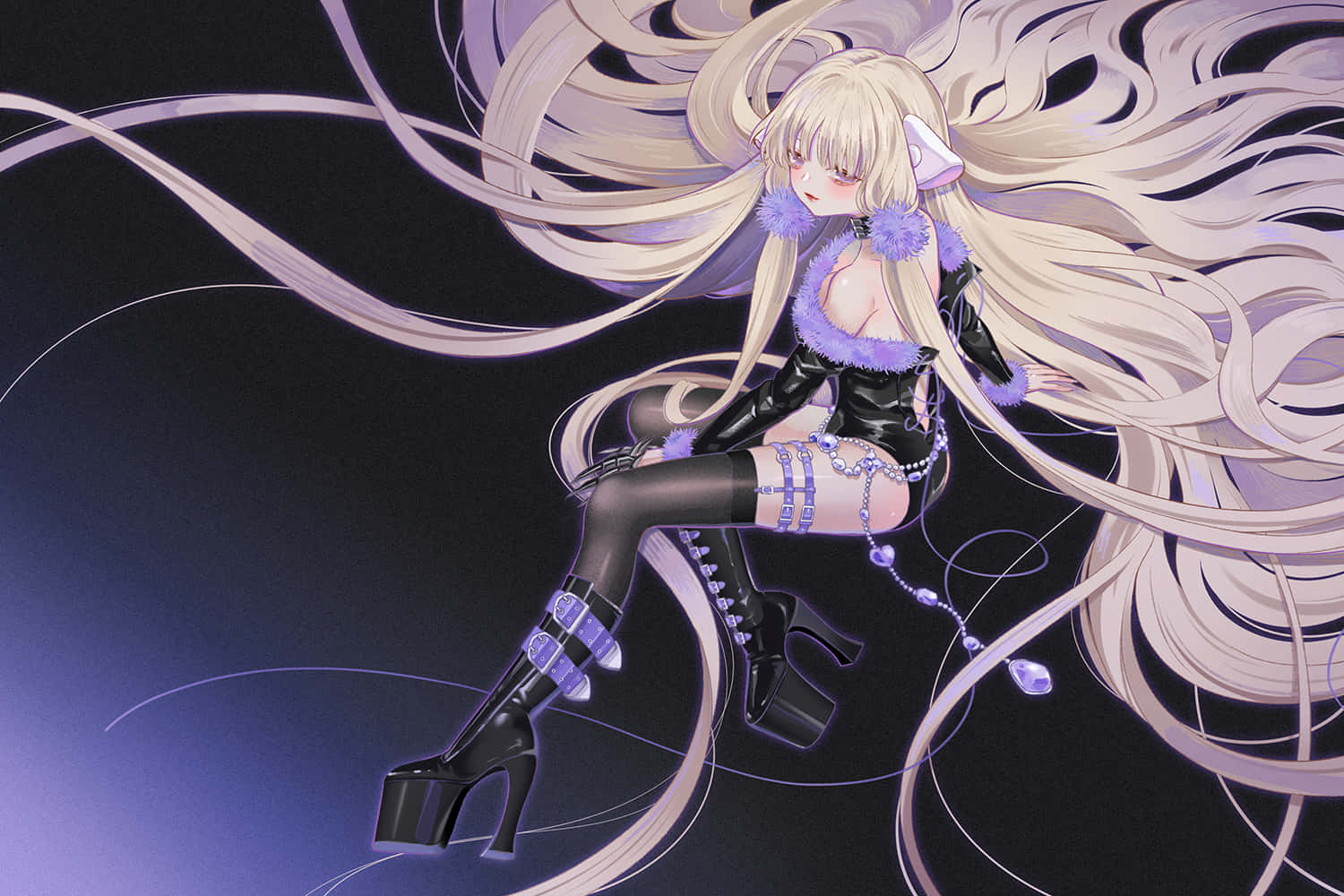 Chobits Freya, blonde anime girl, cat ears, HD Desktop Wallpaper