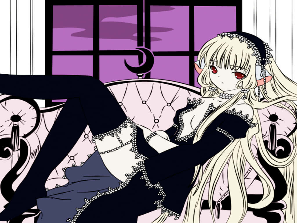 Chobits Freya, blonde anime girl, red eyes, SD Desktop Wallpaper