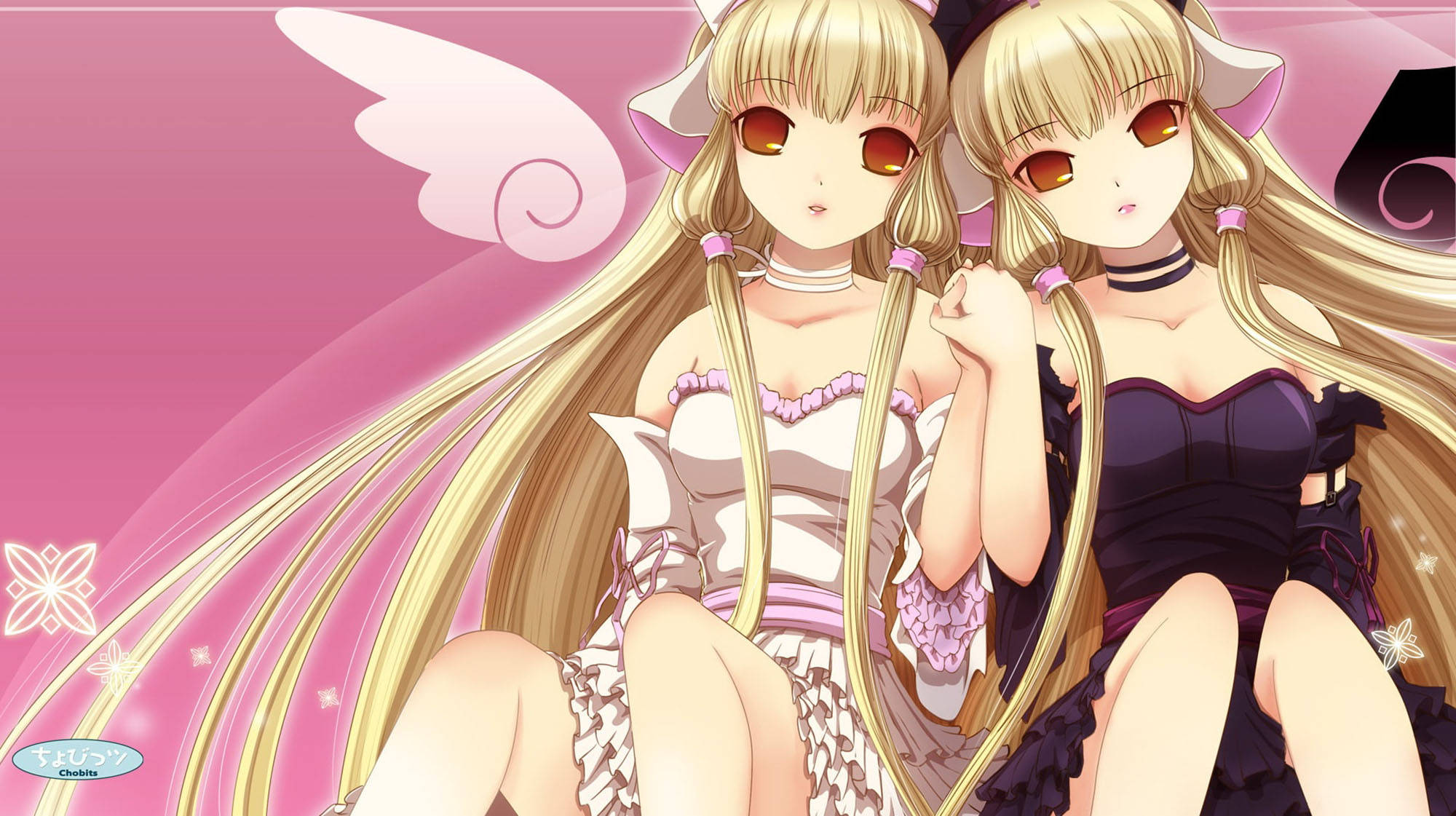 Chobits, cat ears, long blonde hair, Full HD Desktop Wallpaper