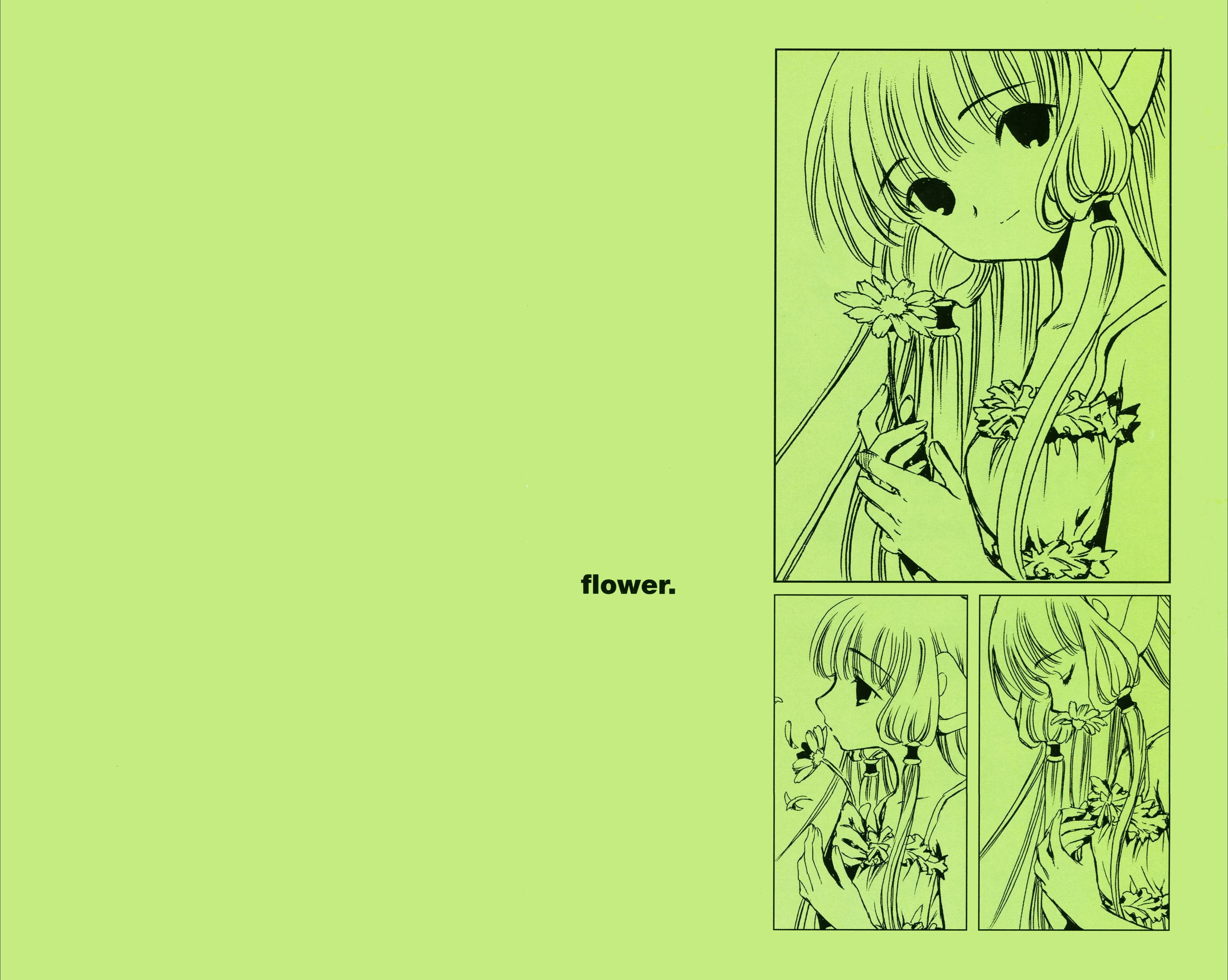 Chobits, minimalist, lime green, 4K Desktop Wallpaper