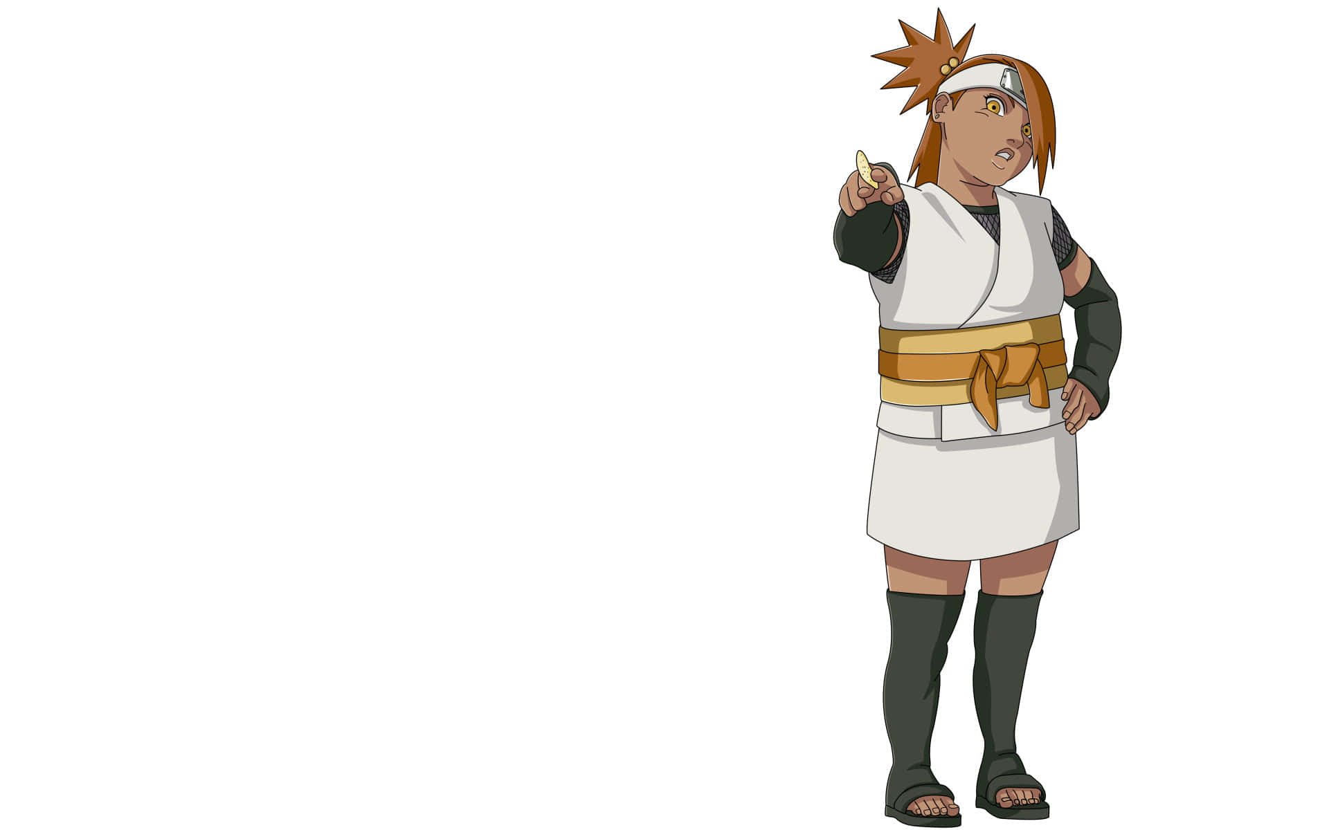 Chocho Akimichi, spiky orange hair, headband, Full HD Desktop Wallpaper