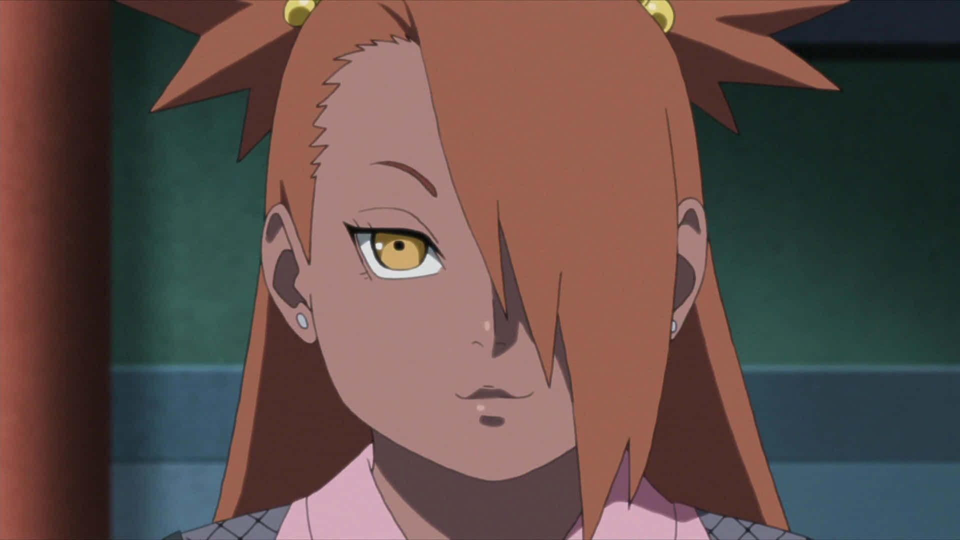 Chocho Akimichi, spiky orange hair, golden eyes, Full HD Desktop Wallpaper