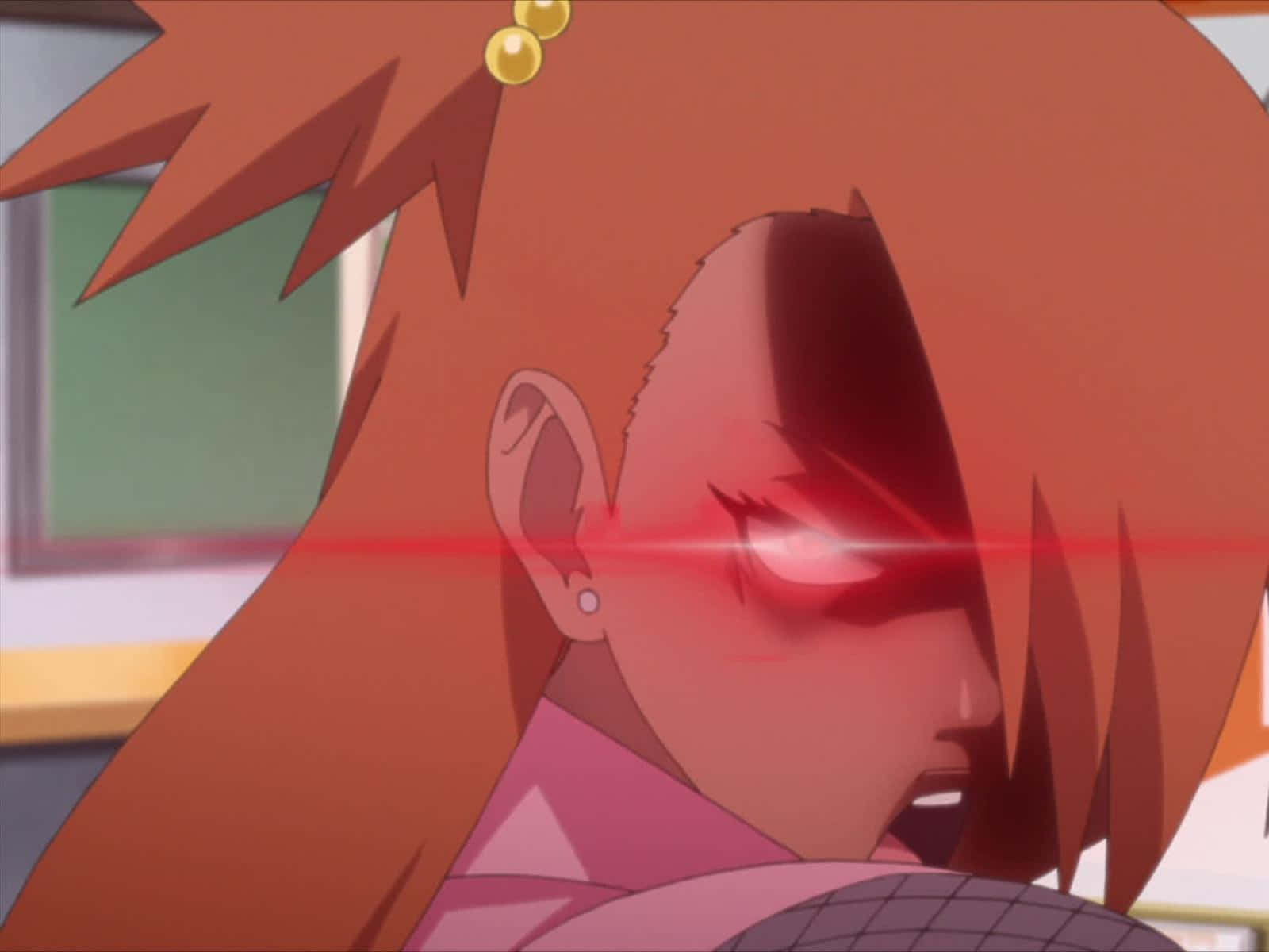 Chocho Akimichi, fiery red hair, glowing red eye, HD Desktop Wallpaper