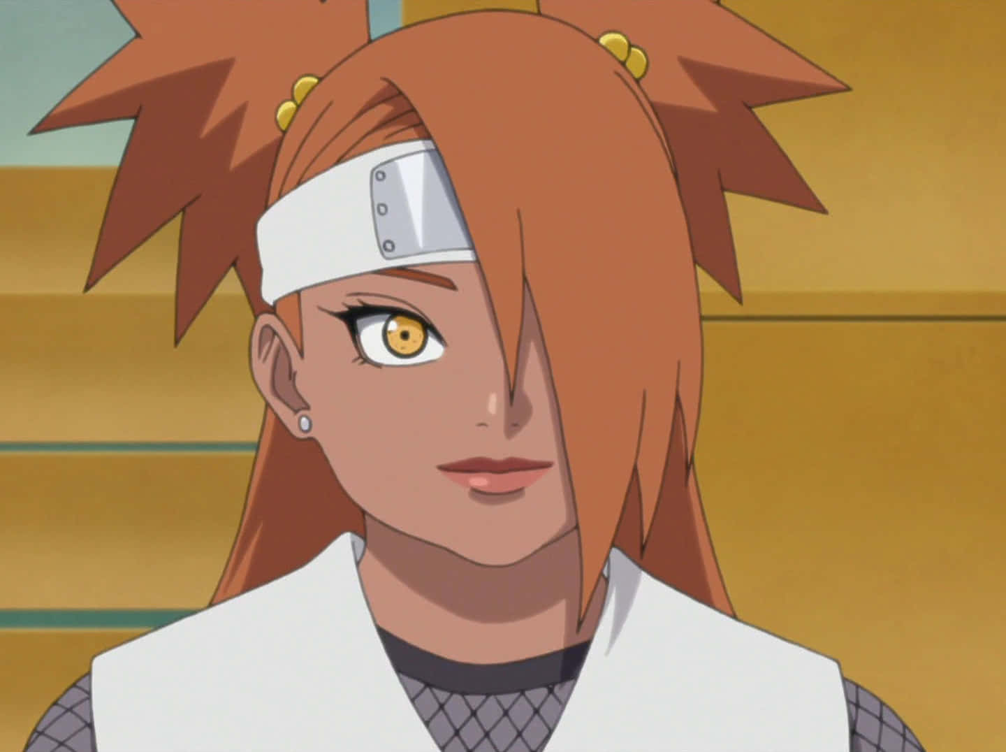 Chocho Akimichi, spiky orange hair, golden eye, HD Desktop Wallpaper