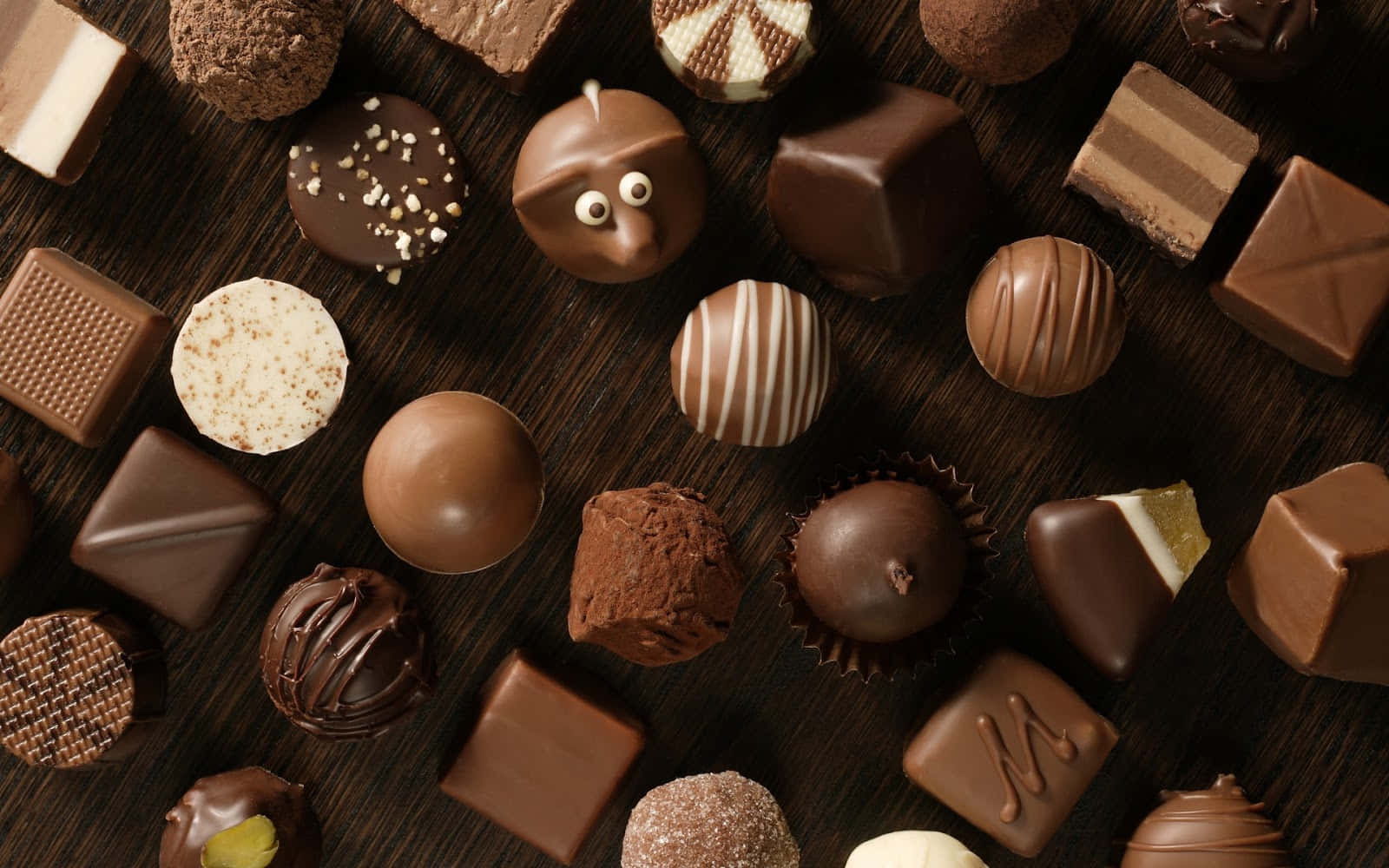 brown chocolate, assorted chocolates, varied textures, HD Desktop Wallpaper