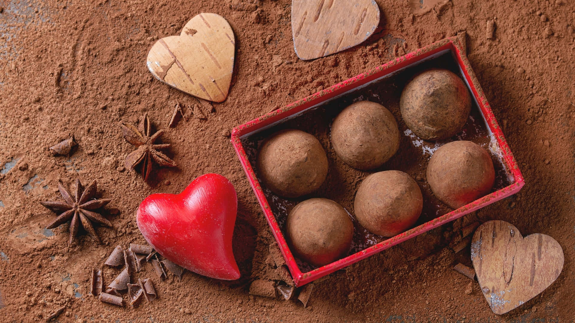 Chocolate Box, truffles, cocoa-dusted, Full HD Desktop Wallpaper
