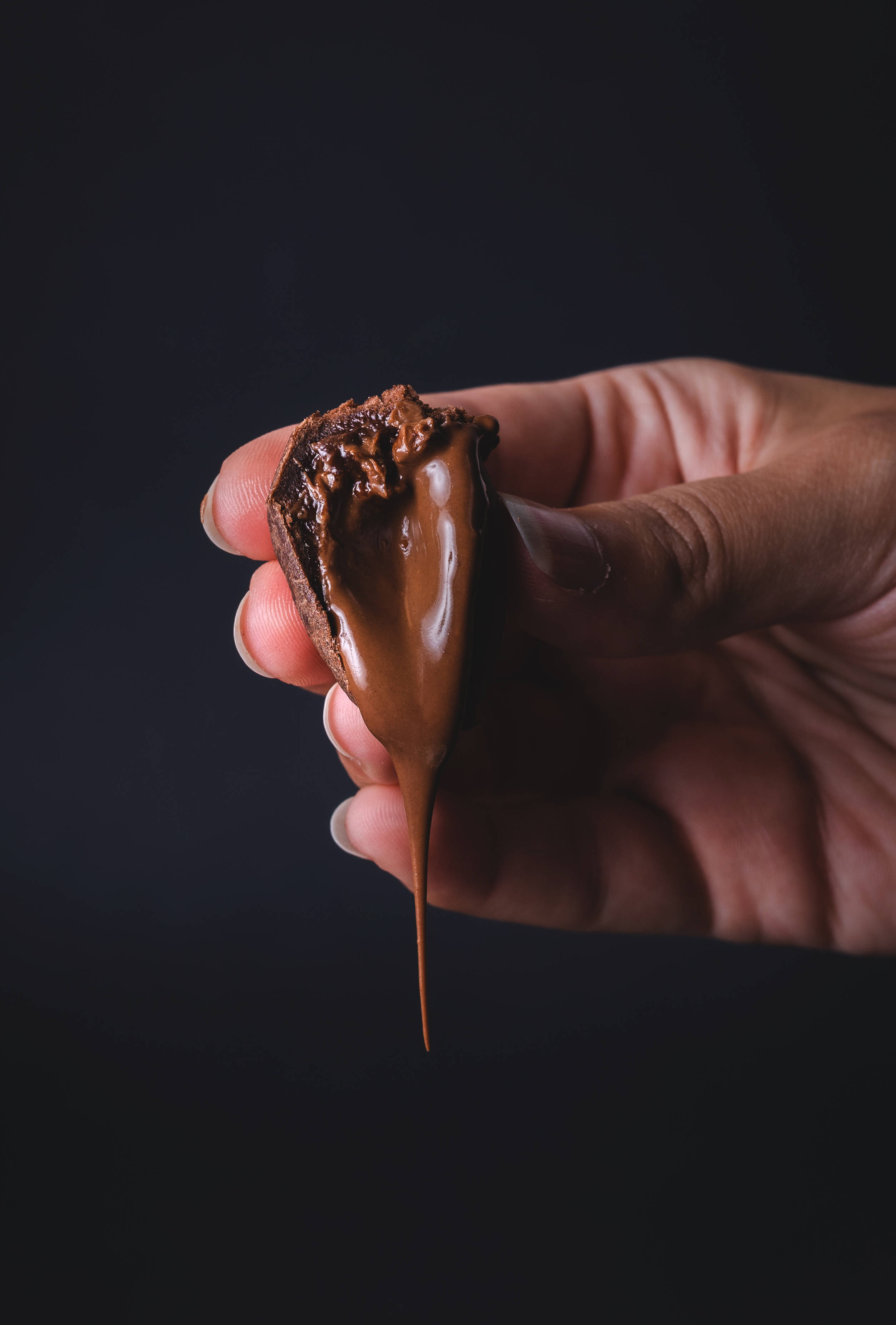 Chocolate Fudge And Spread, melted chocolate, dark background, 2K Phone Wallpaper