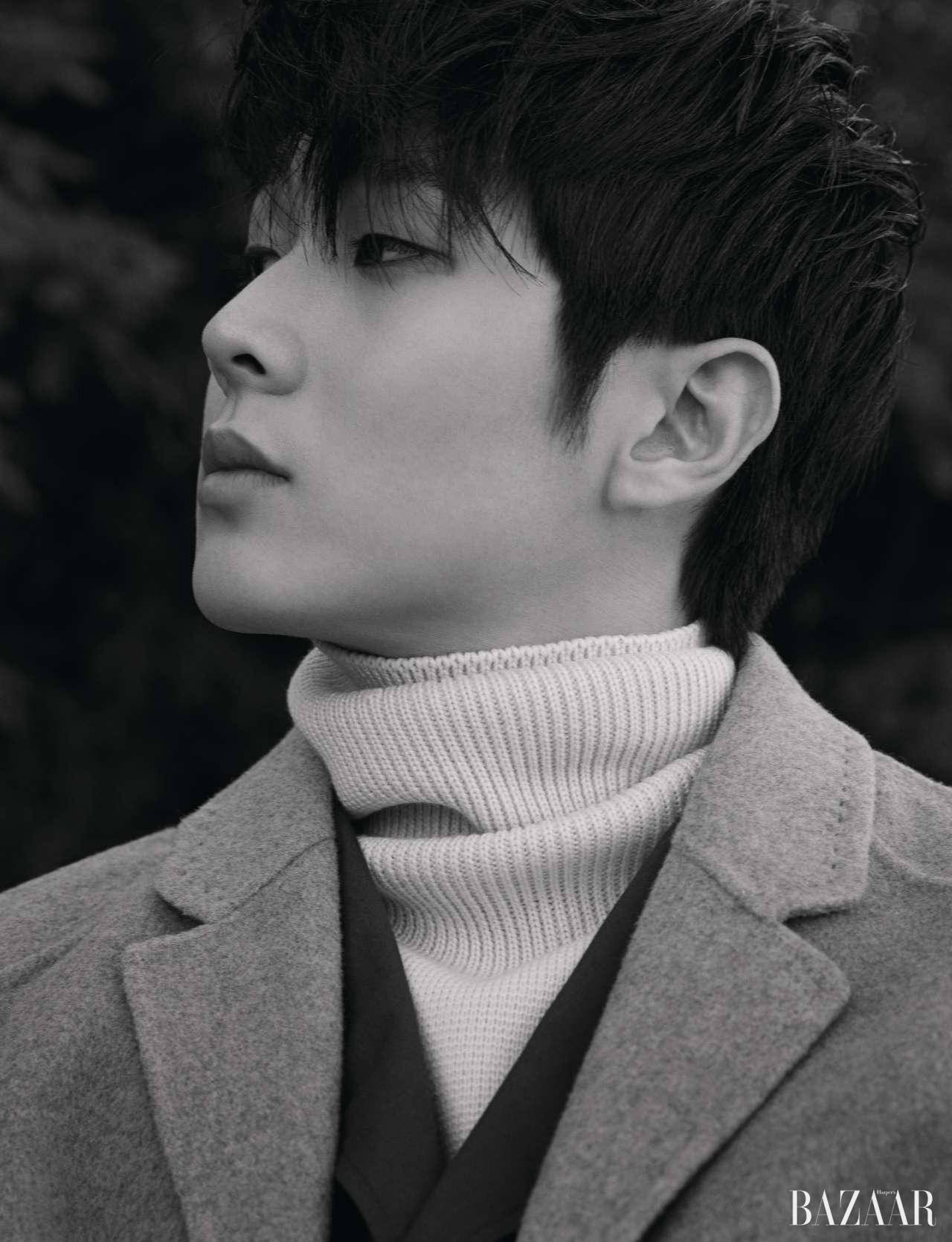 Choi Woo Shik, turtleneck, coat, HD Phone Wallpaper