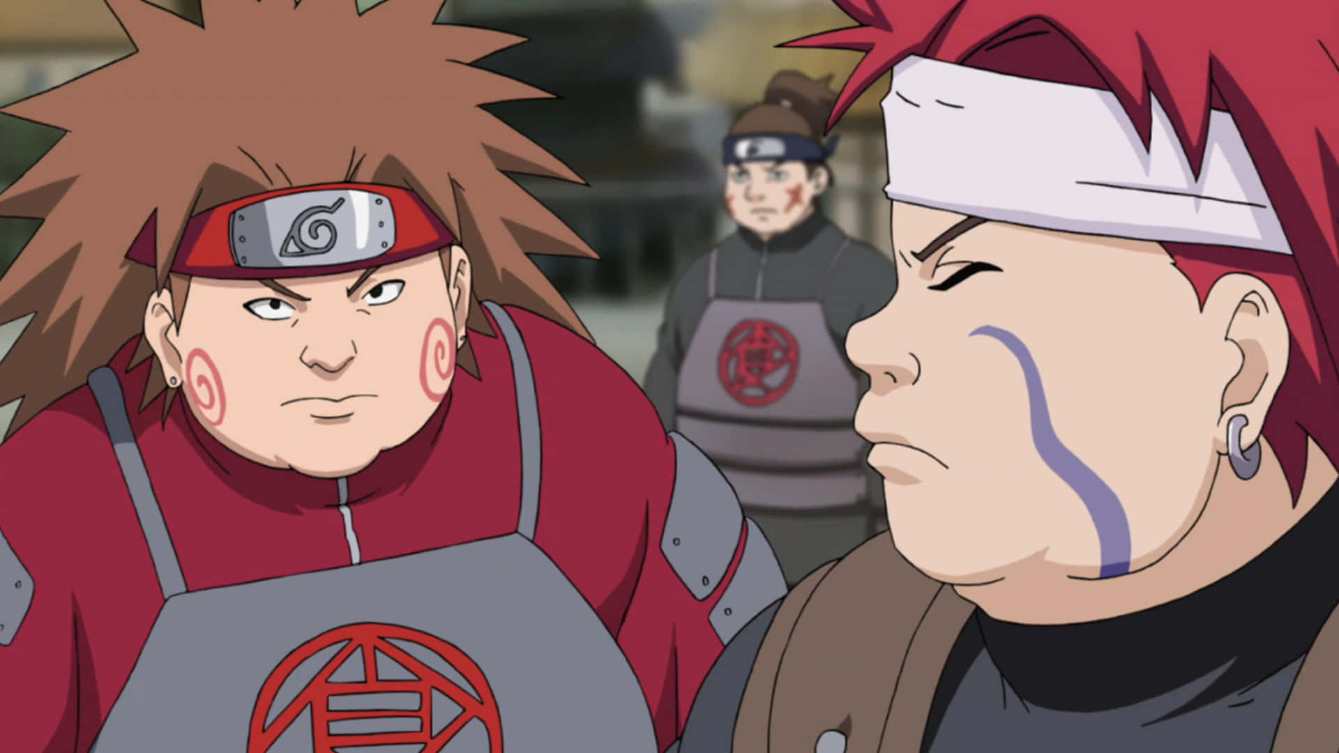 Choji, anime ninjas, red and grey armor, Full HD Desktop Wallpaper