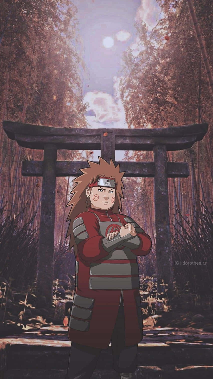 Choji, anime ninja, wooden torii gate, HD Phone Wallpaper