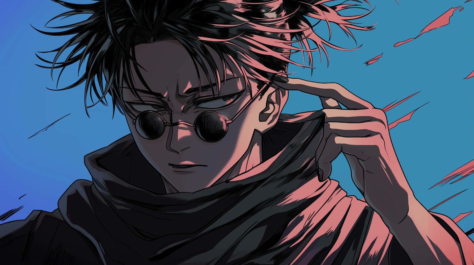 Choso Cool Aesthetic, spiky hair, round sunglasses, Full HD Desktop Wallpaper