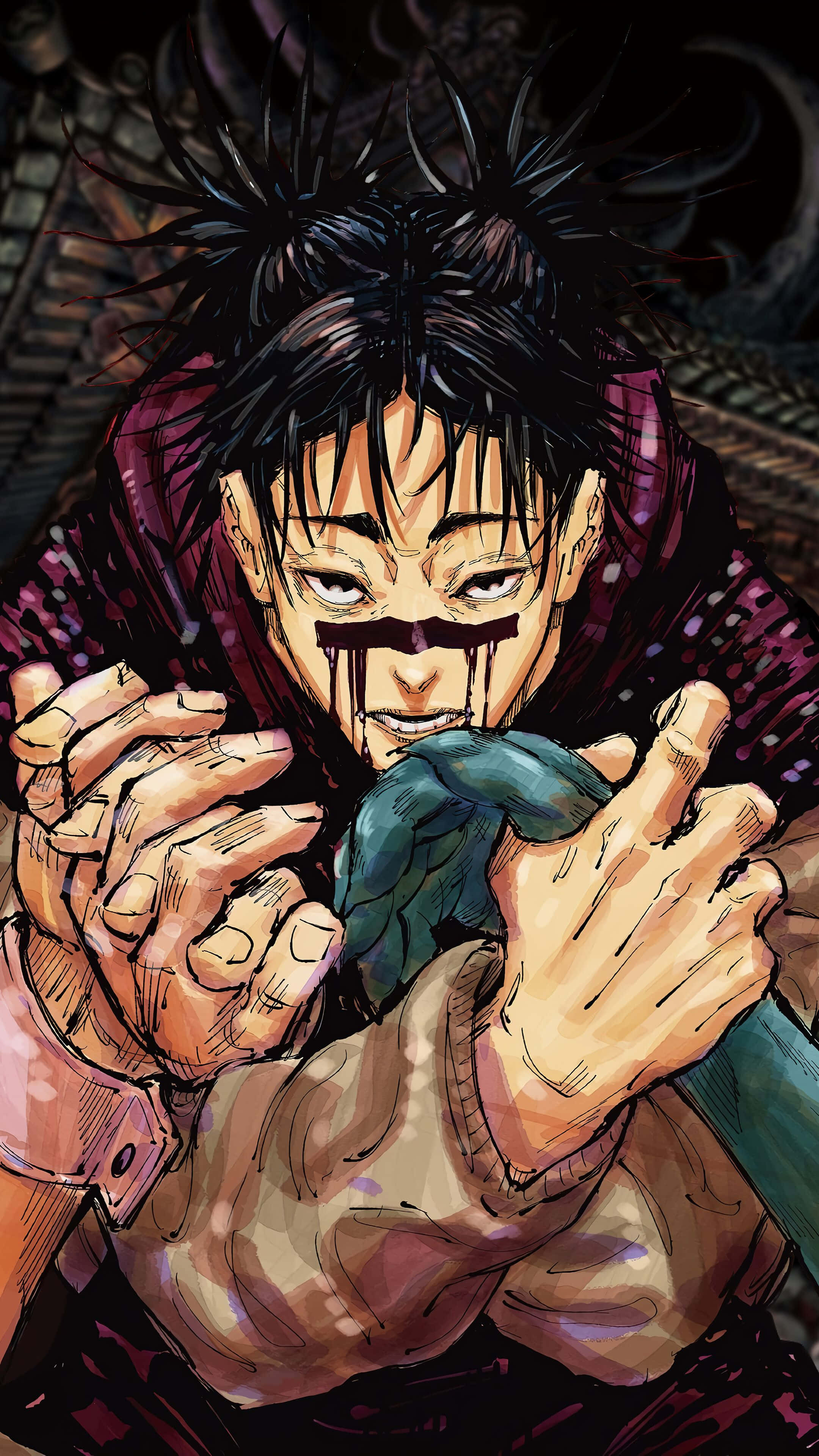 Choso, JJK, spiky black hair, 4K Phone Wallpaper