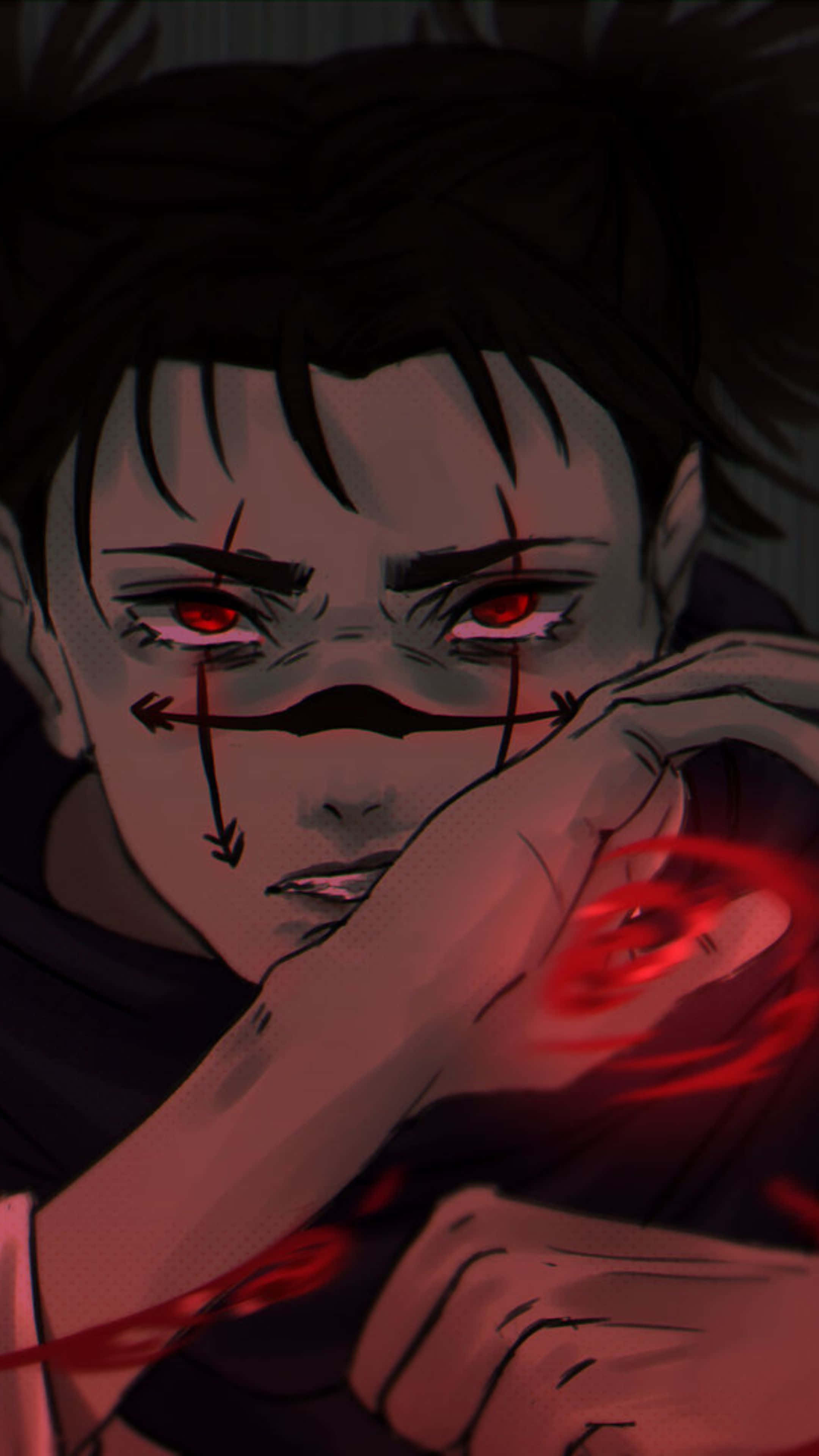 Choso, blood manipulation, glowing red eyes, 4K Phone Wallpaper