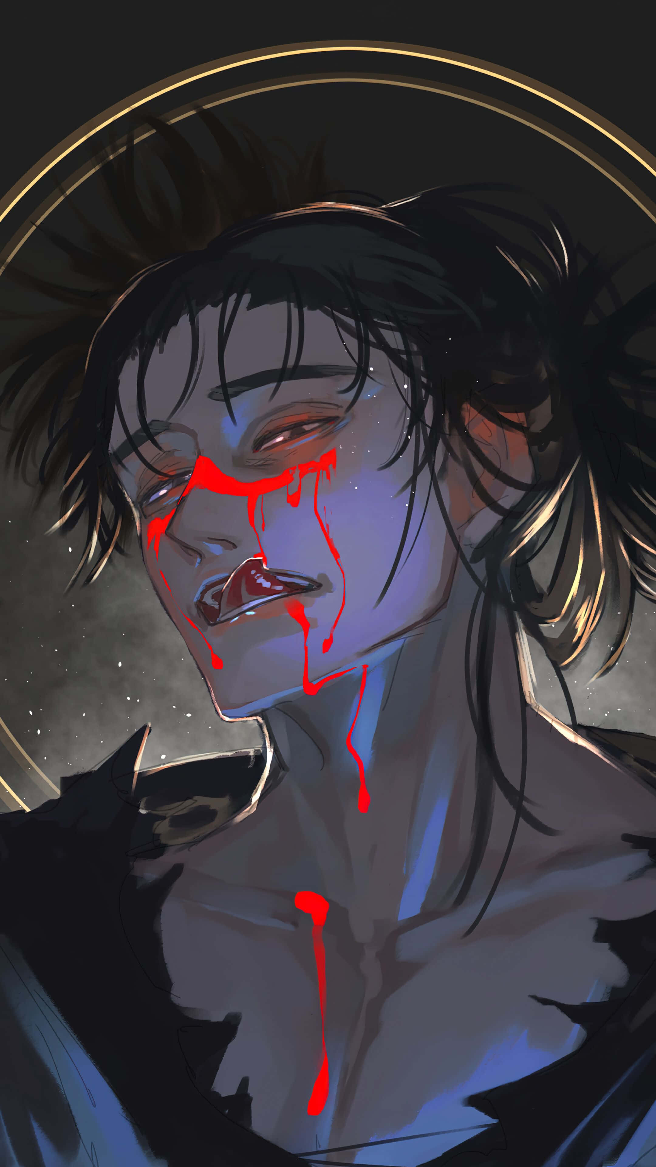 Choso, bleeding eyes, glowing red eyes, 4K Phone Wallpaper