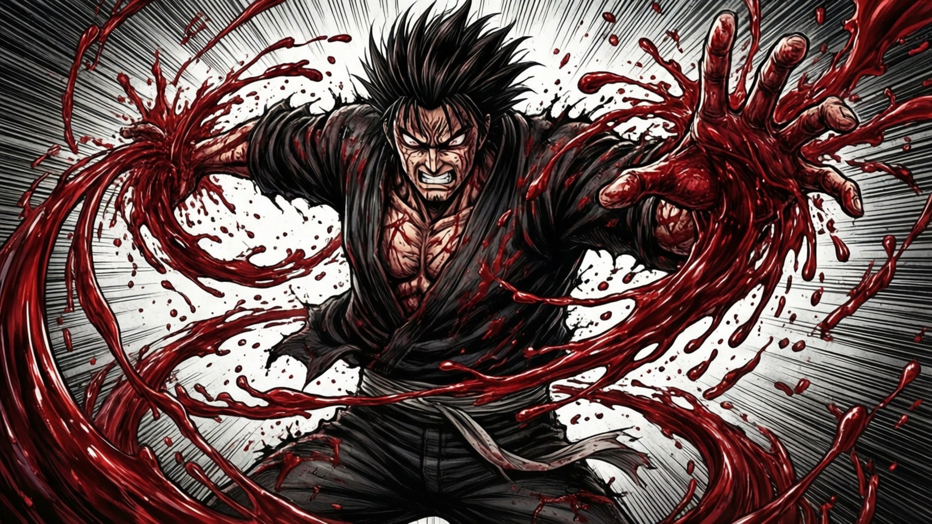 Choso, blood manipulation, crimson blood, Full HD Desktop Wallpaper