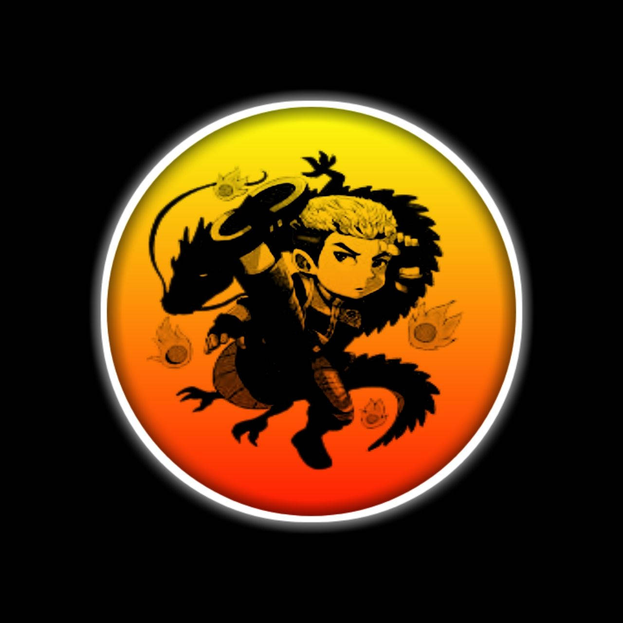Chou ML, chibi dragon, orange icon, HD Desktop Wallpaper