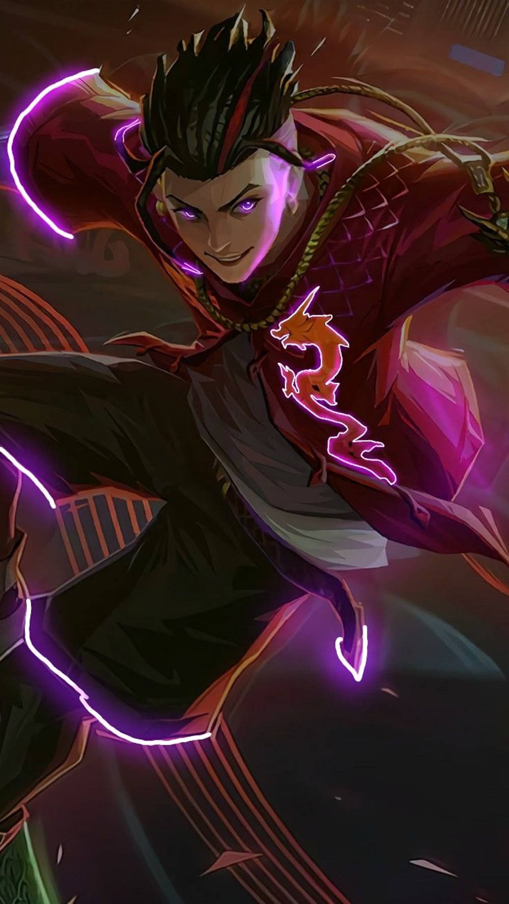 Chou ML S.T.U.N, neon aesthetic, glowing purple energy, HD Phone Wallpaper