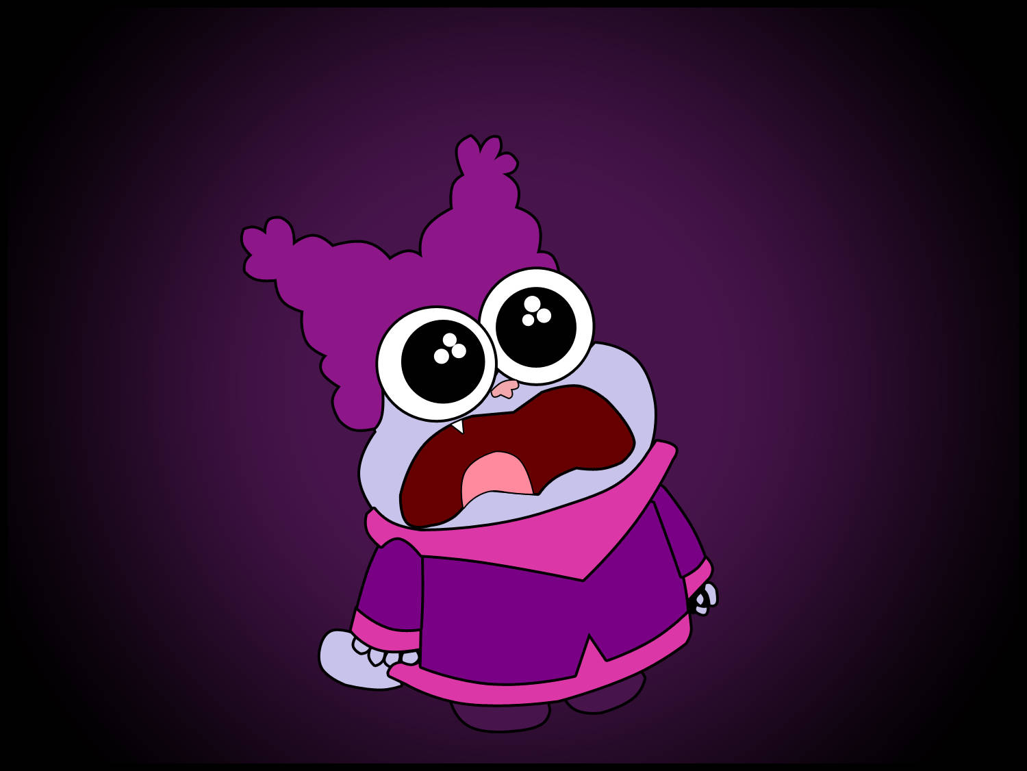 Chowder Cartoon, purple hair, scarf, HD Desktop Wallpaper