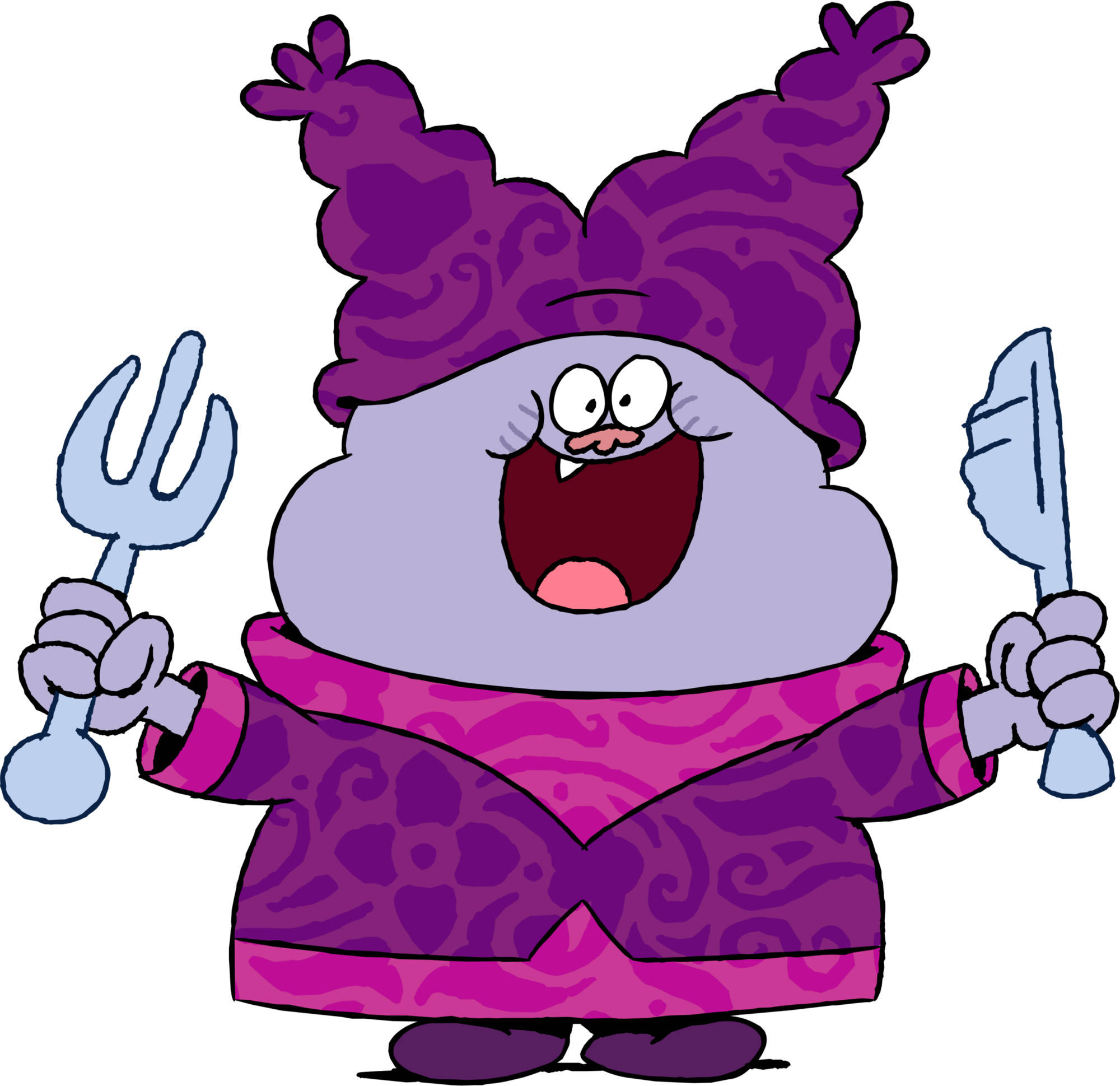 Chowder Cartoon, purple hair, robe, Full HD Desktop Wallpaper