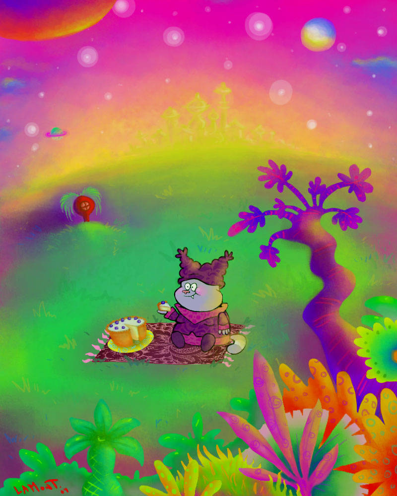 Chowder Cartoon, picnic, blanket, SD Phone Wallpaper