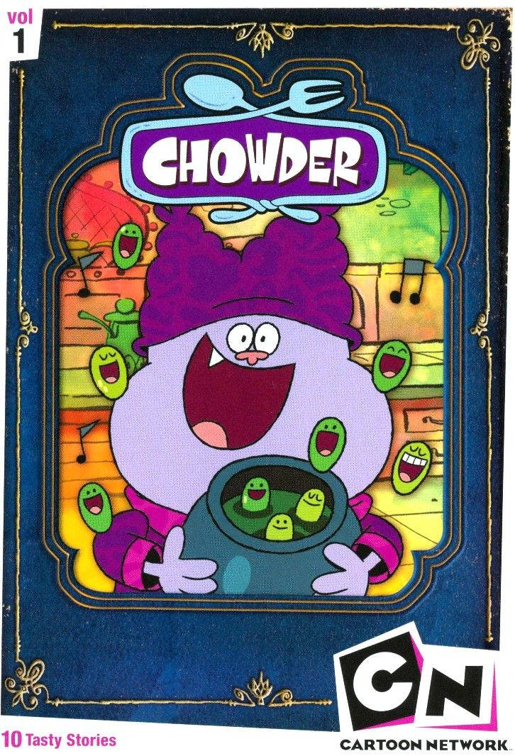 Chowder Cartoon, purple, big grin, SD Phone Wallpaper