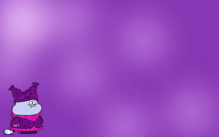 Chowder Cartoon, purple leopard-print hat, purple leopard-print scarf, SD Desktop Wallpaper