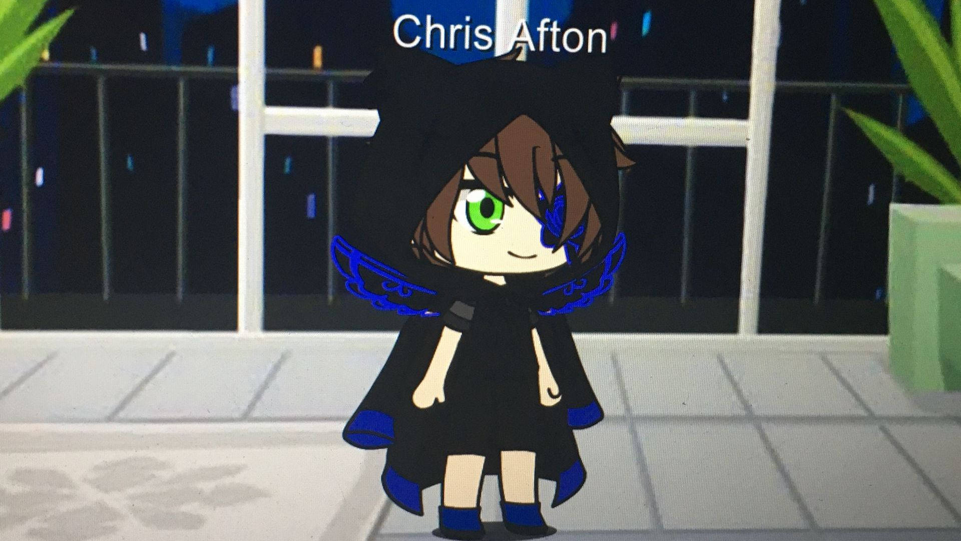 Chris Afton, green eyes, black cloak, Full HD Desktop Wallpaper