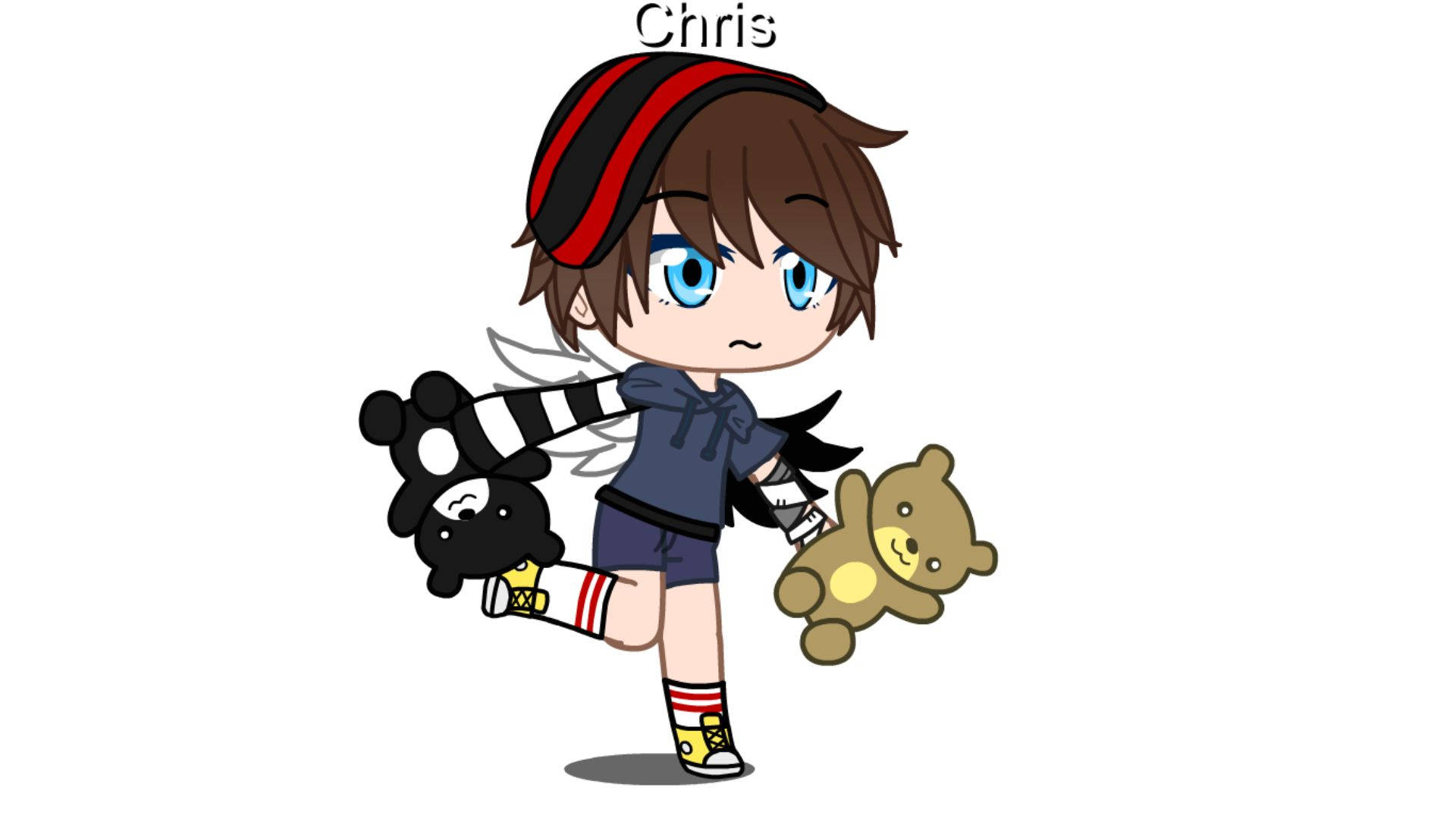 Chris Afton, teddy bears, chibi anime boy, Full HD Desktop Wallpaper