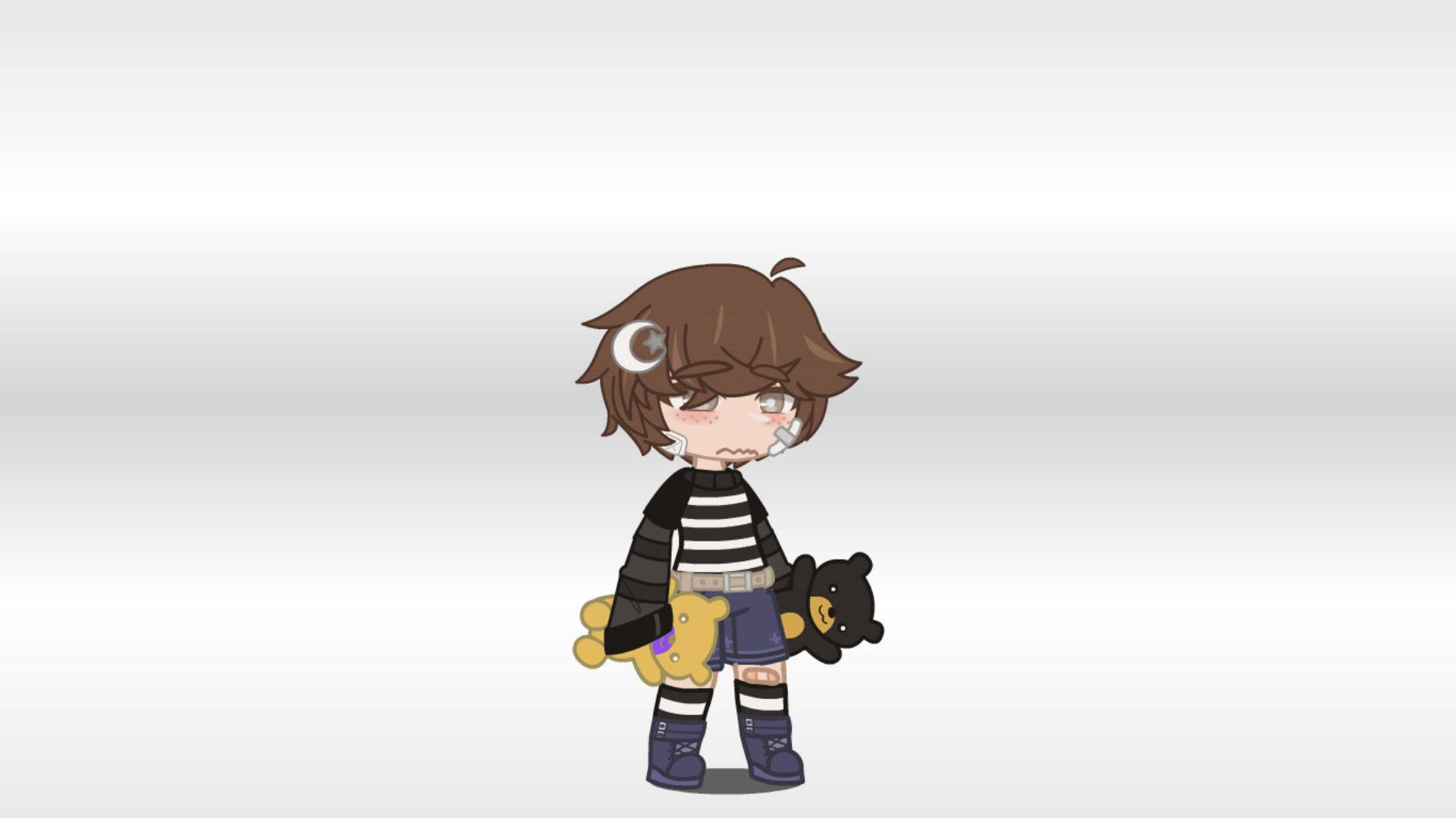 Chris Afton, chibi anime character, brown hair, Full HD Desktop Wallpaper