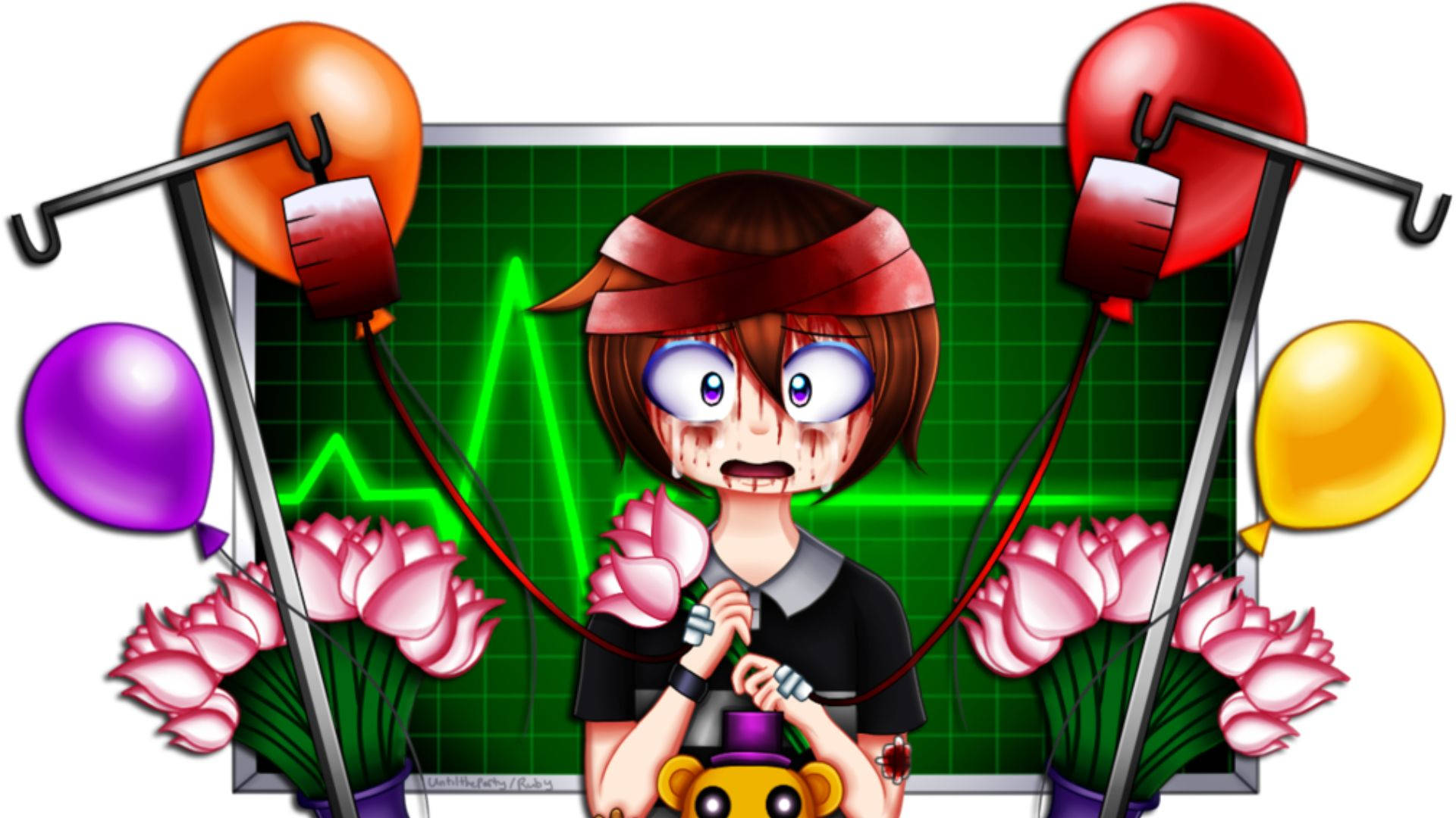 Chris Afton, hospital, bandaged head, Full HD Desktop Wallpaper