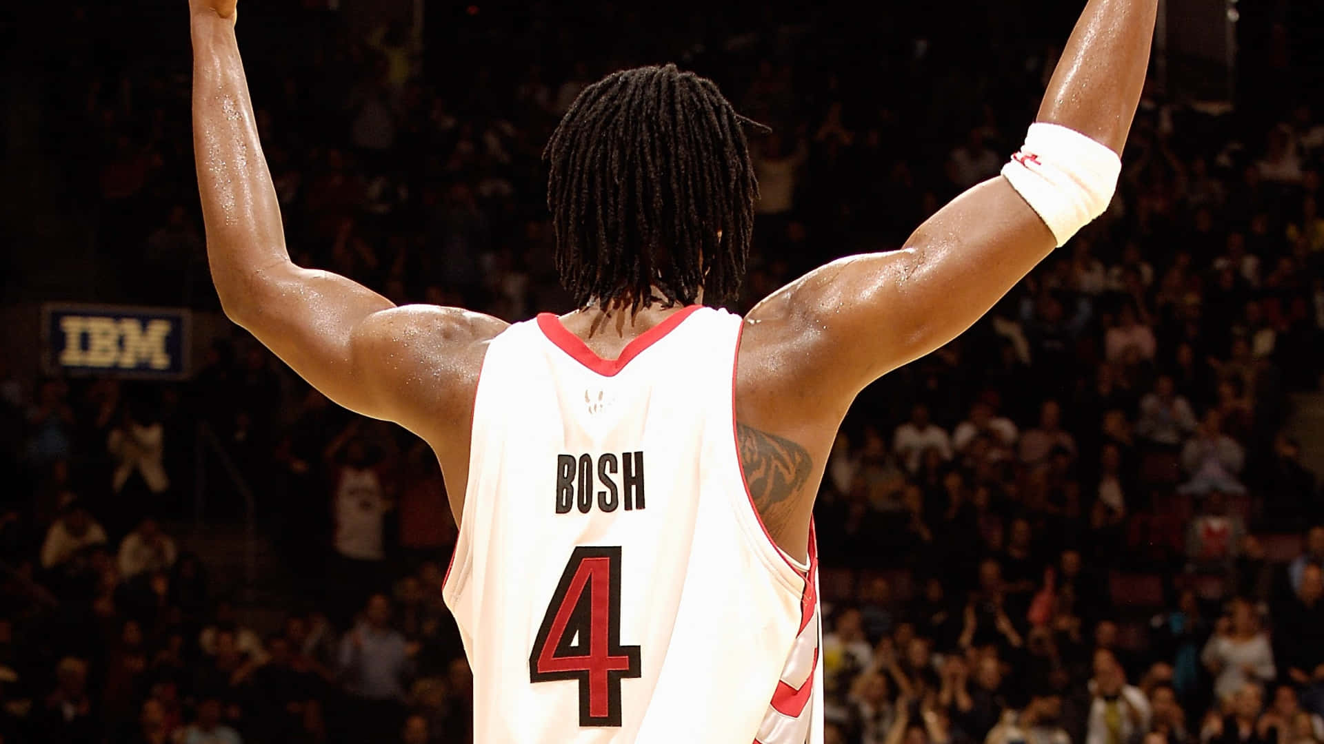 Chris Bosh, dreadlocks, white jersey, Full HD Desktop Wallpaper