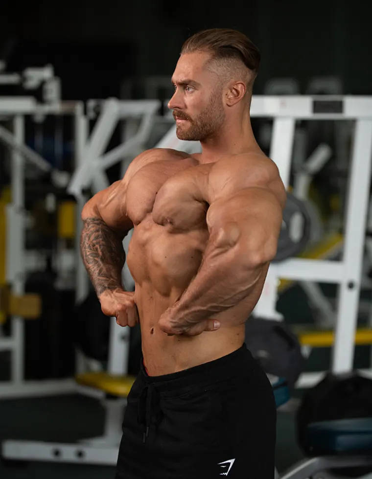 Chris Bumstead, lat spread, side profile, SD Phone Wallpaper