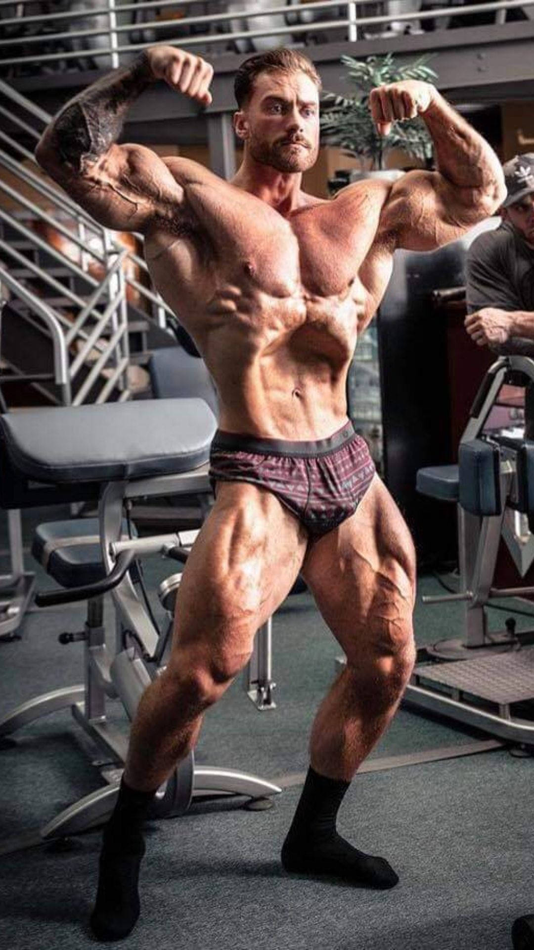 Chris Bumstead, gym, exercise equipment, Full HD Phone Wallpaper