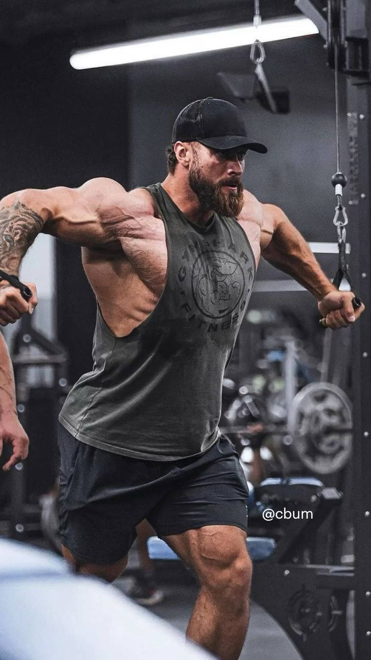 Chris Bumstead, cable gym equipment, gym, HD Phone Wallpaper