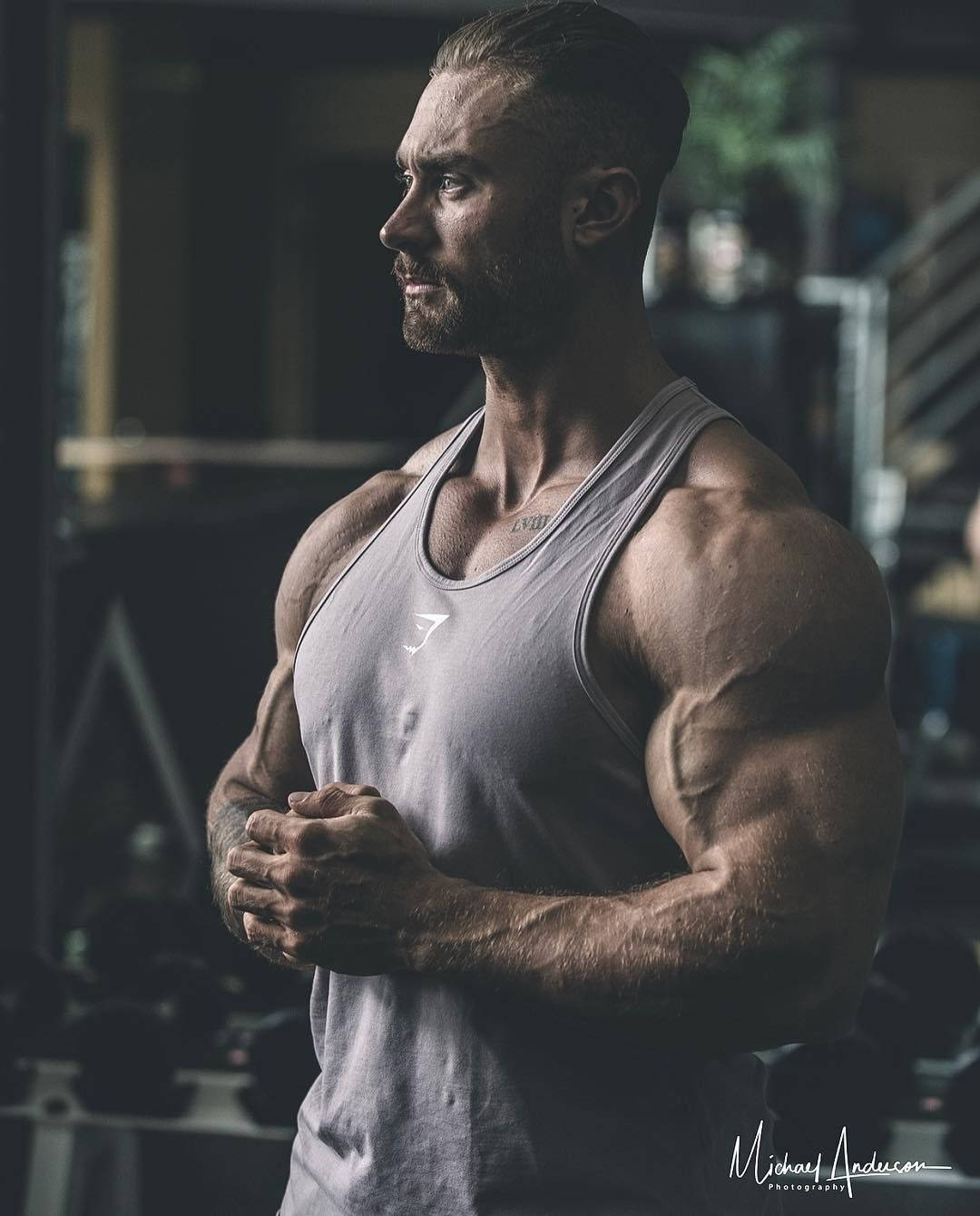 Chris Bumstead, gym tank top, profile, HD Phone Wallpaper