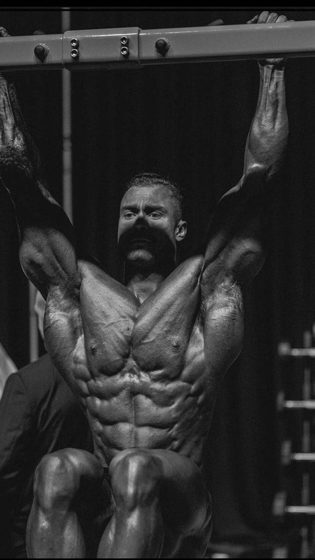 Chris Bumstead, hanging leg raise, pull-up, Full HD Phone Wallpaper