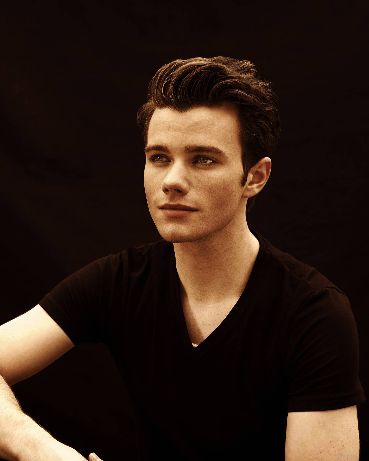 Chris Colfer, brown hair, green eyes, HD Phone Wallpaper