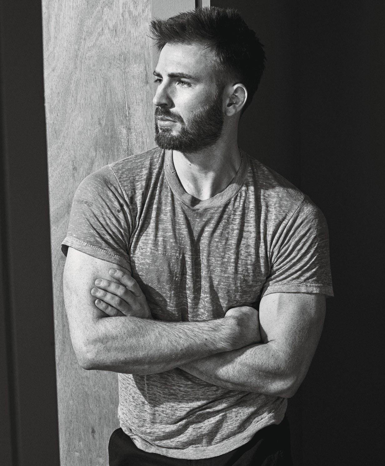 Chris Evans, muscular arms, beard, HD Phone Wallpaper