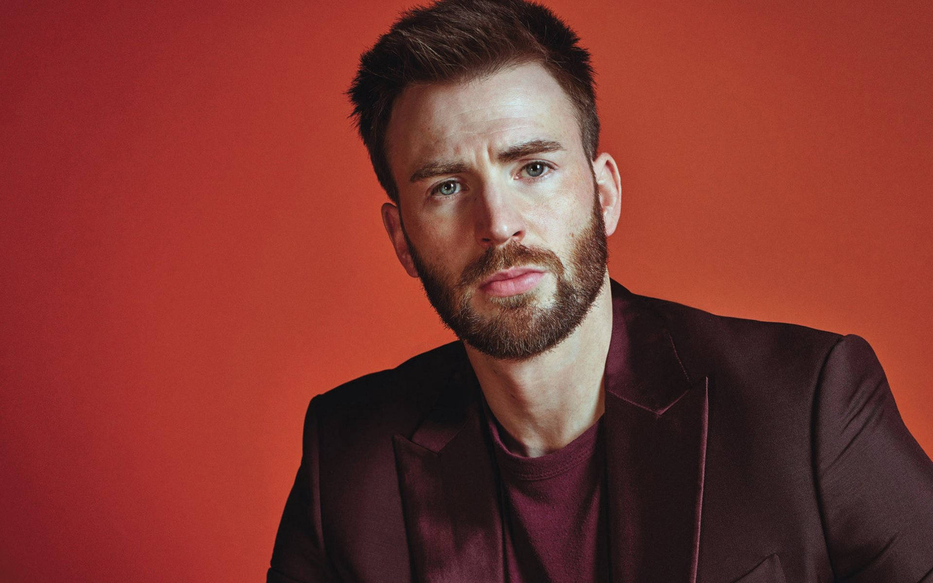 Chris Evans, maroon suit, dark suit, Full HD Desktop Wallpaper