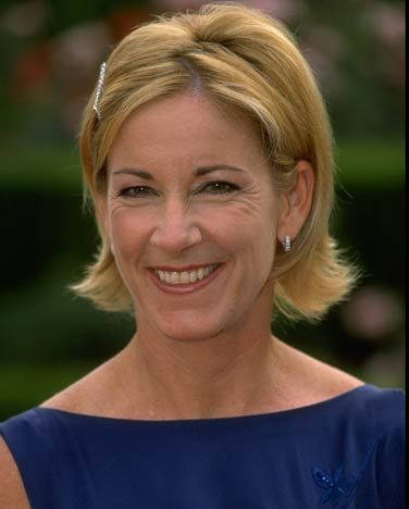 Chris Evert, blonde hair, blue dress, SD Phone Wallpaper
