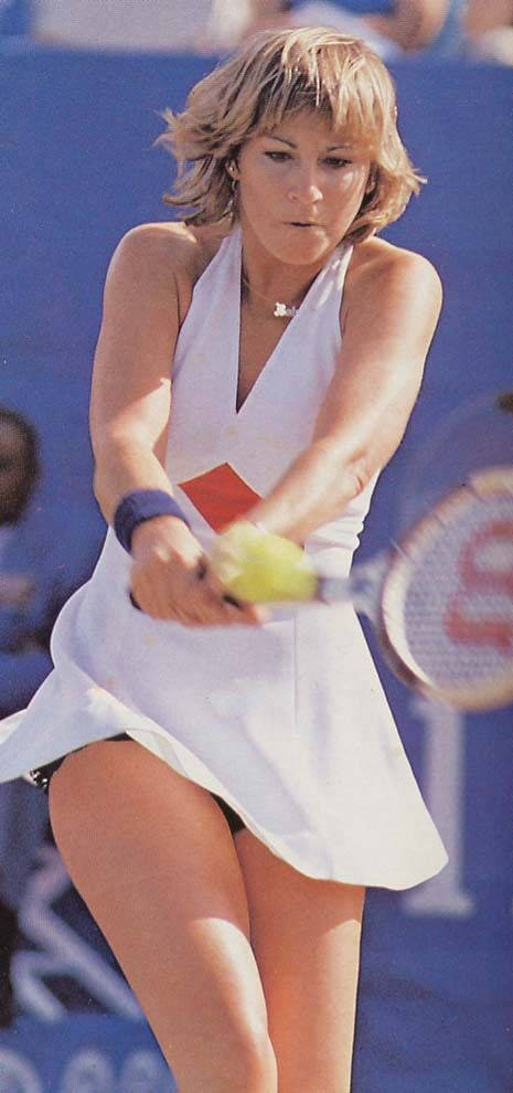 Chris Evert, white dress, yellow ball, SD Phone Wallpaper