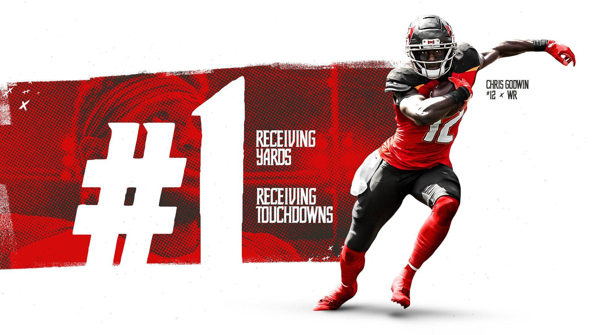 Chris Godwin, red and black uniform, football, Full HD Desktop Wallpaper