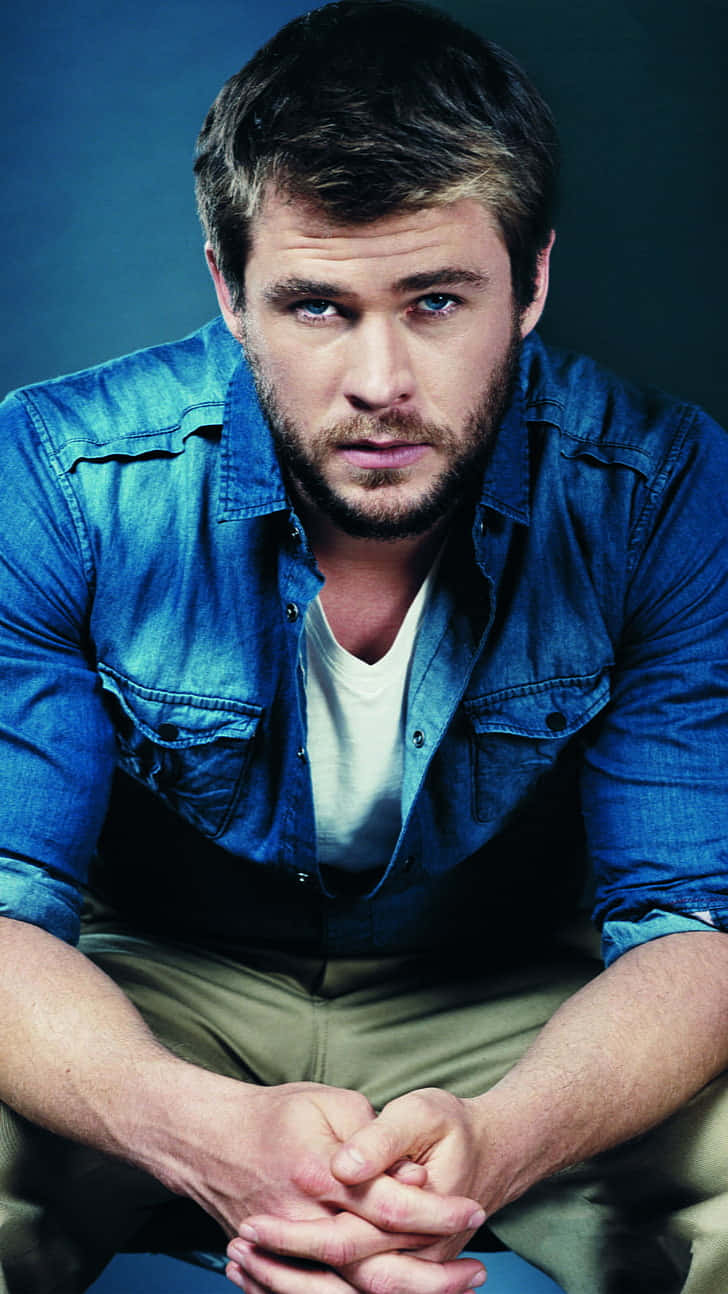 Chris Hemsworth, blue eyes, beard, HD Phone Wallpaper