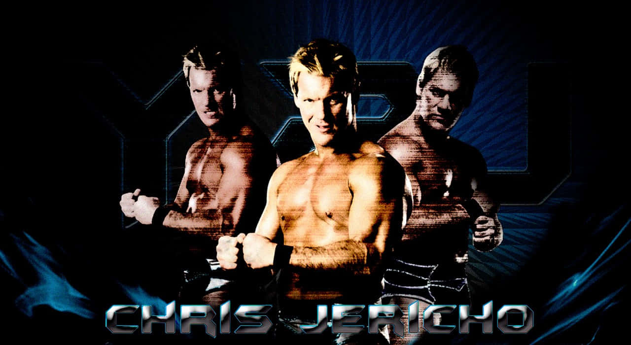 Chris Jericho, Y2J, dark blue radiating background, HD Desktop Wallpaper