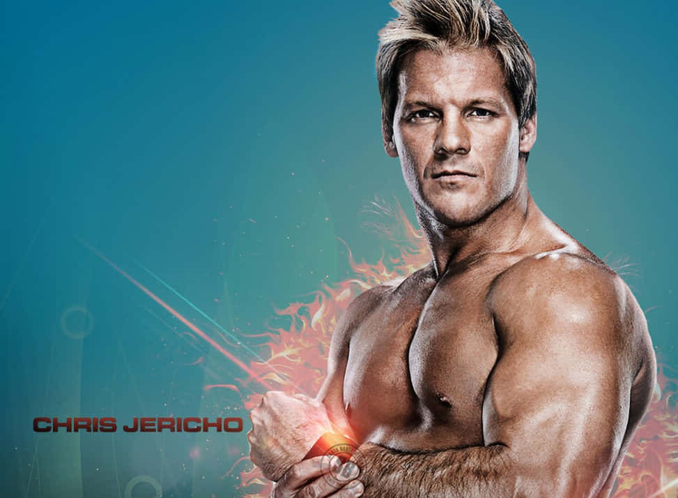 Chris Jericho, muscular wrestler, fiery energy, SD Desktop Wallpaper