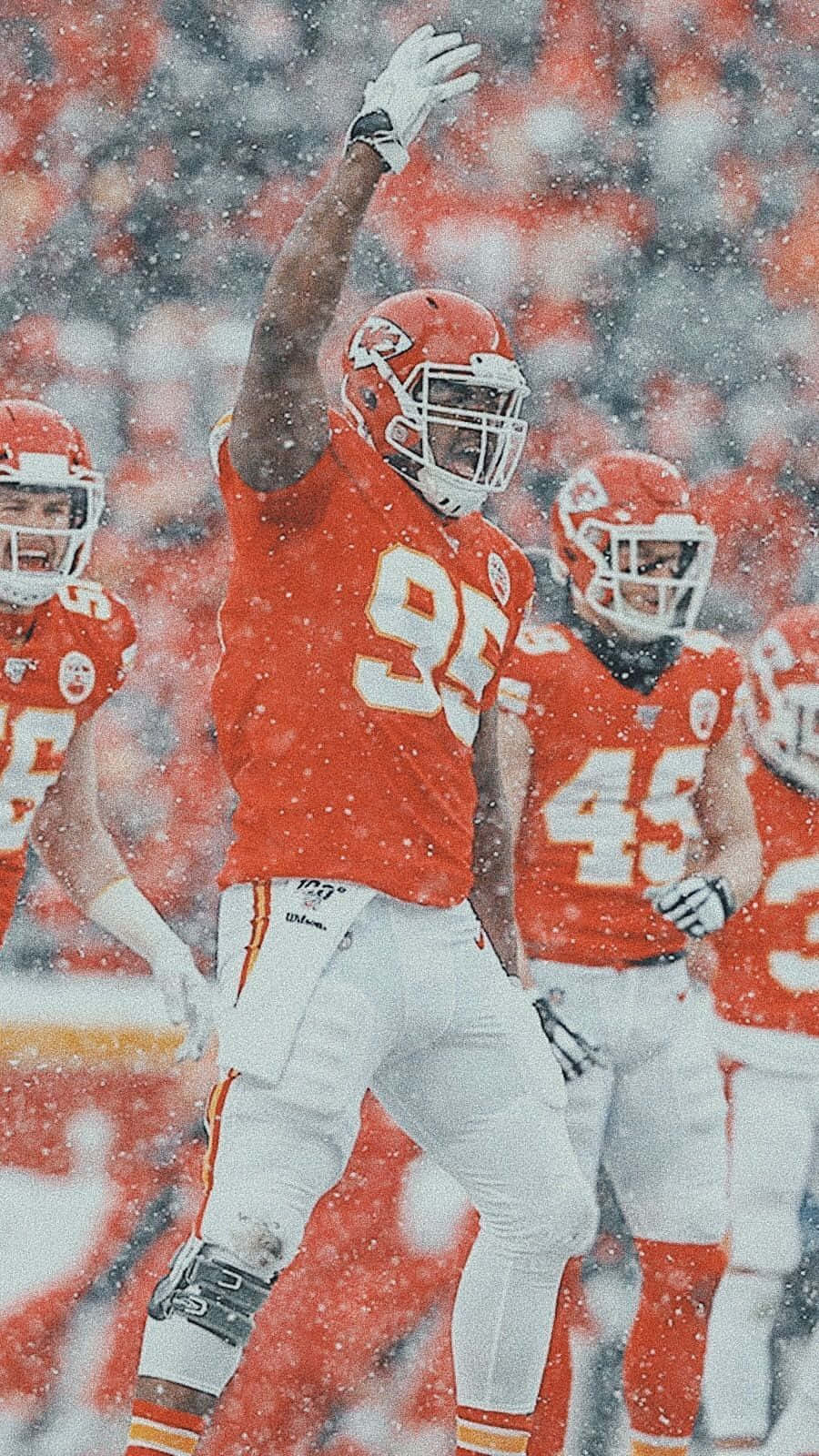 Chris Jones, football player, orange jersey, HD Phone Wallpaper