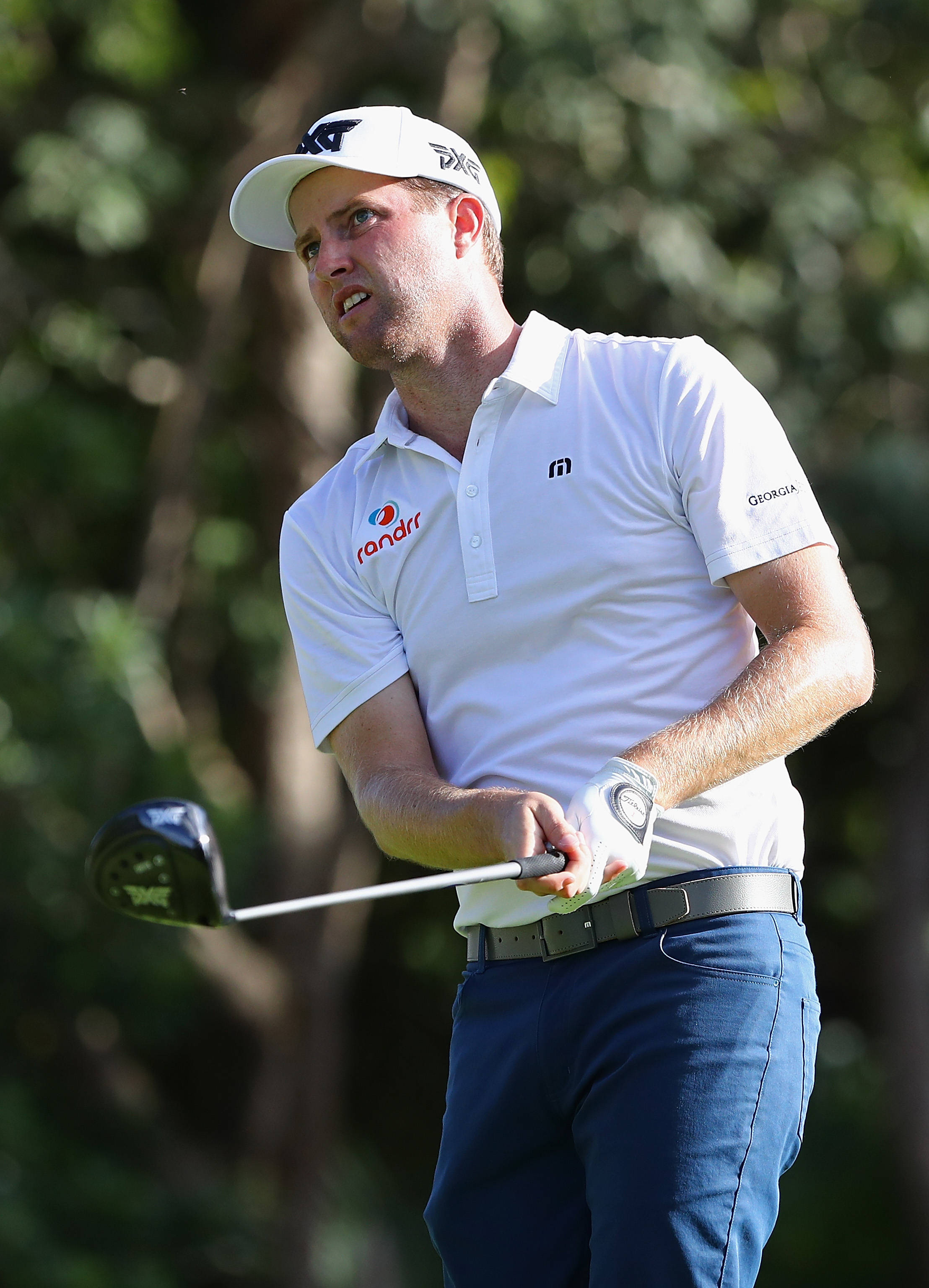 Chris Kirk, white shirt, cap, 2K Phone Wallpaper